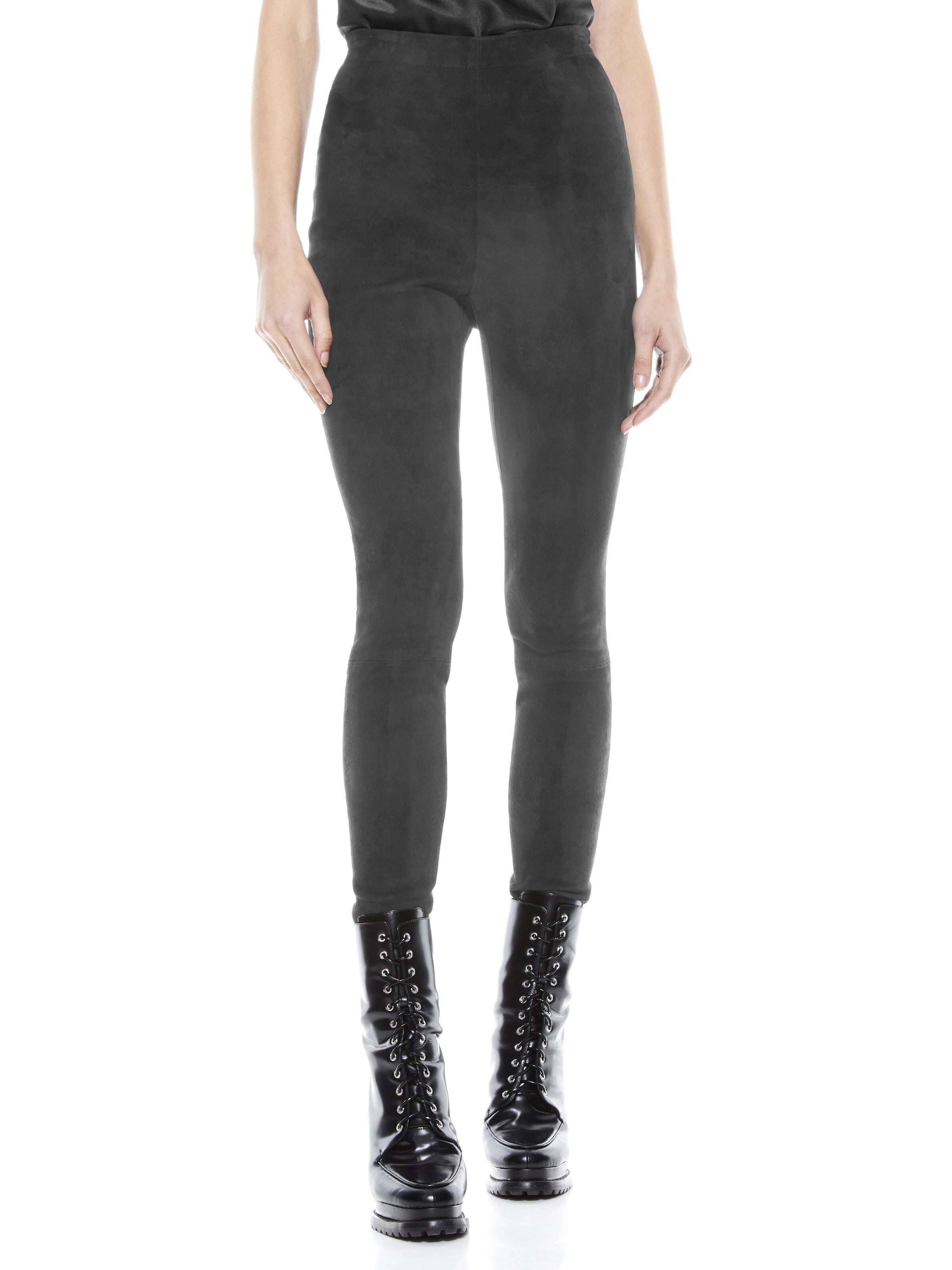 LEGGINGS MADDOX IN SUEDE CON CERNIERA LATERALE