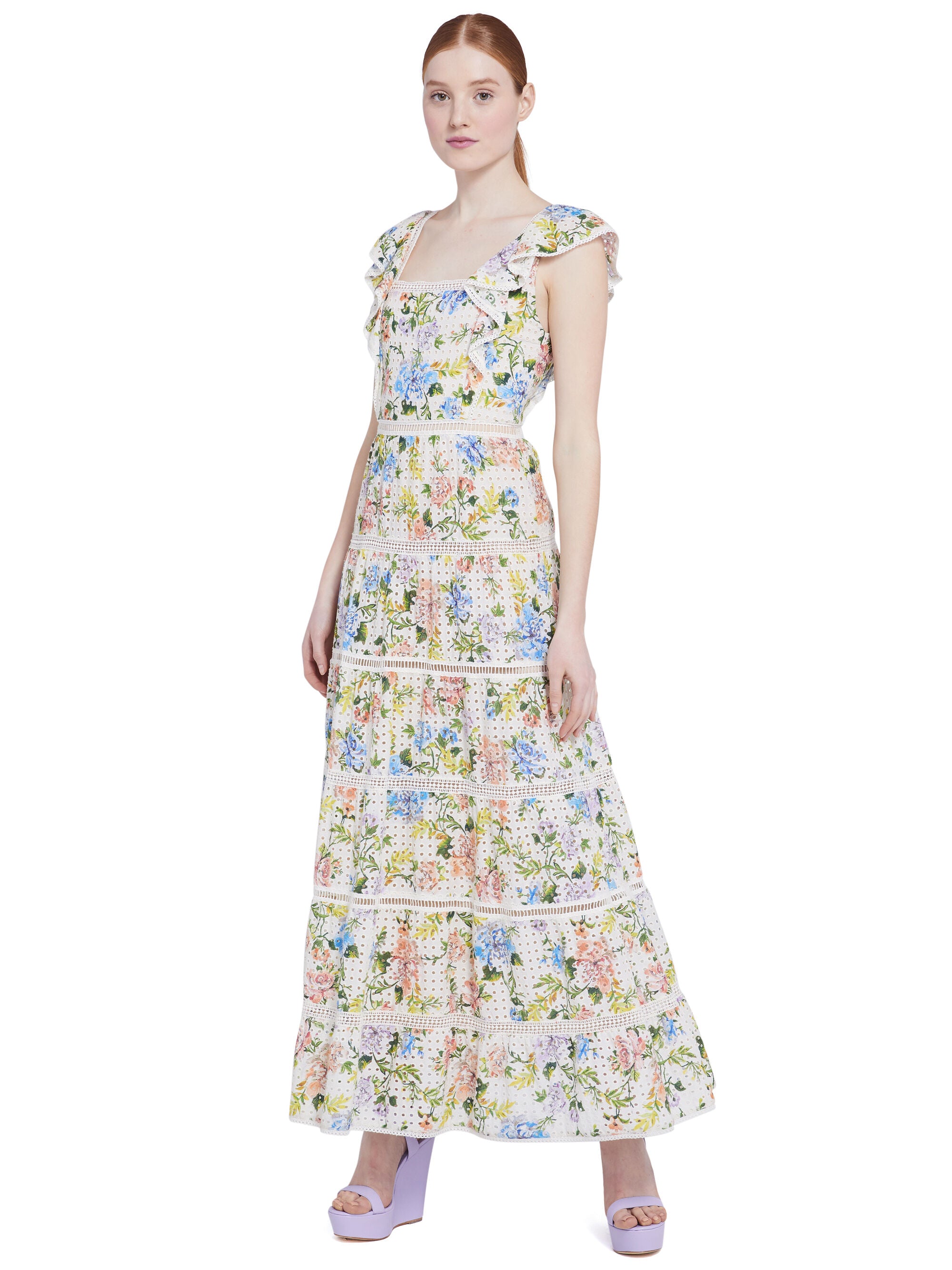ILANA FLORAL RUFFLE MAXI DRESS
