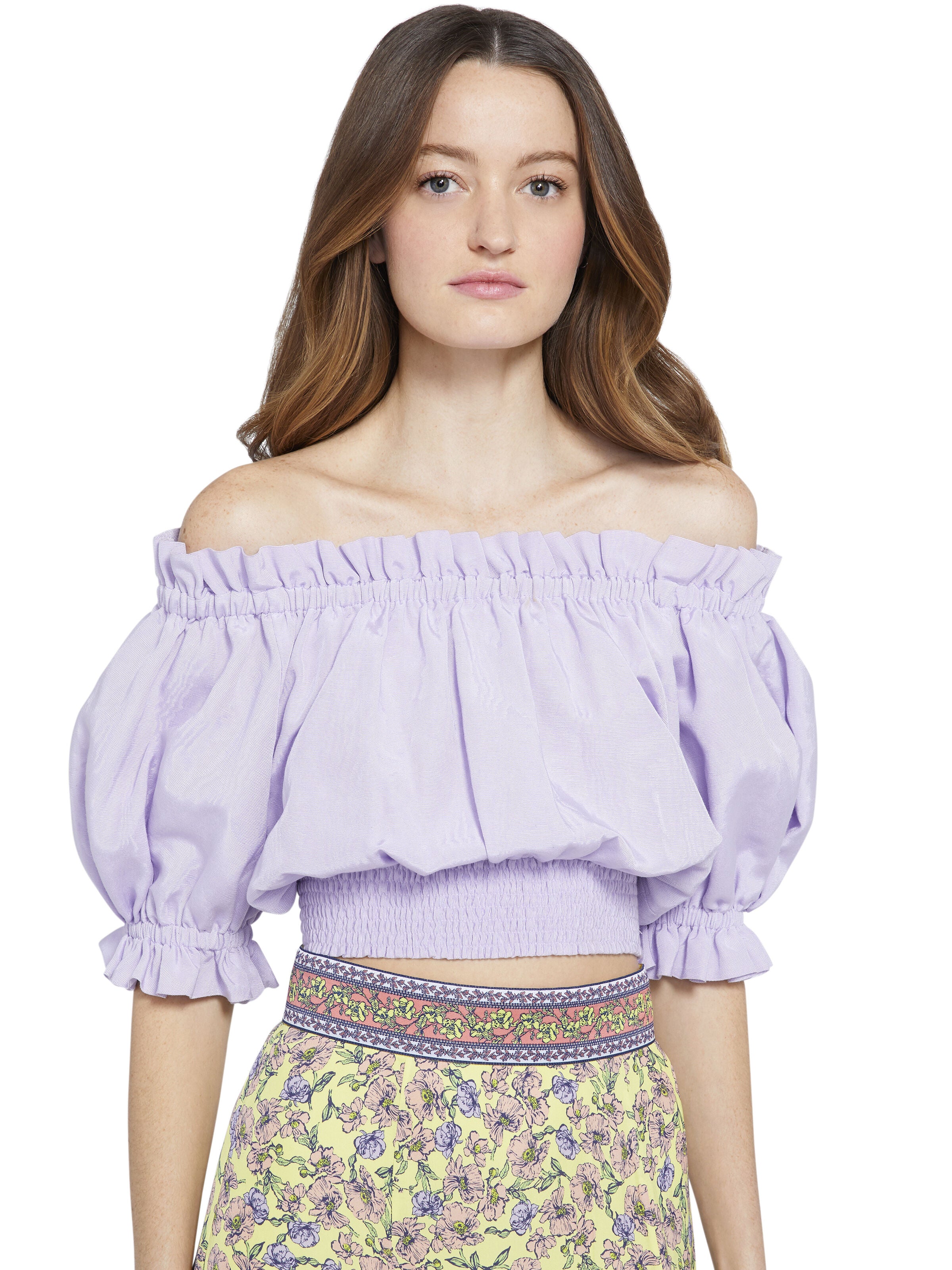 TOP CROP CAPRINA A SPALLA SCOPERTA