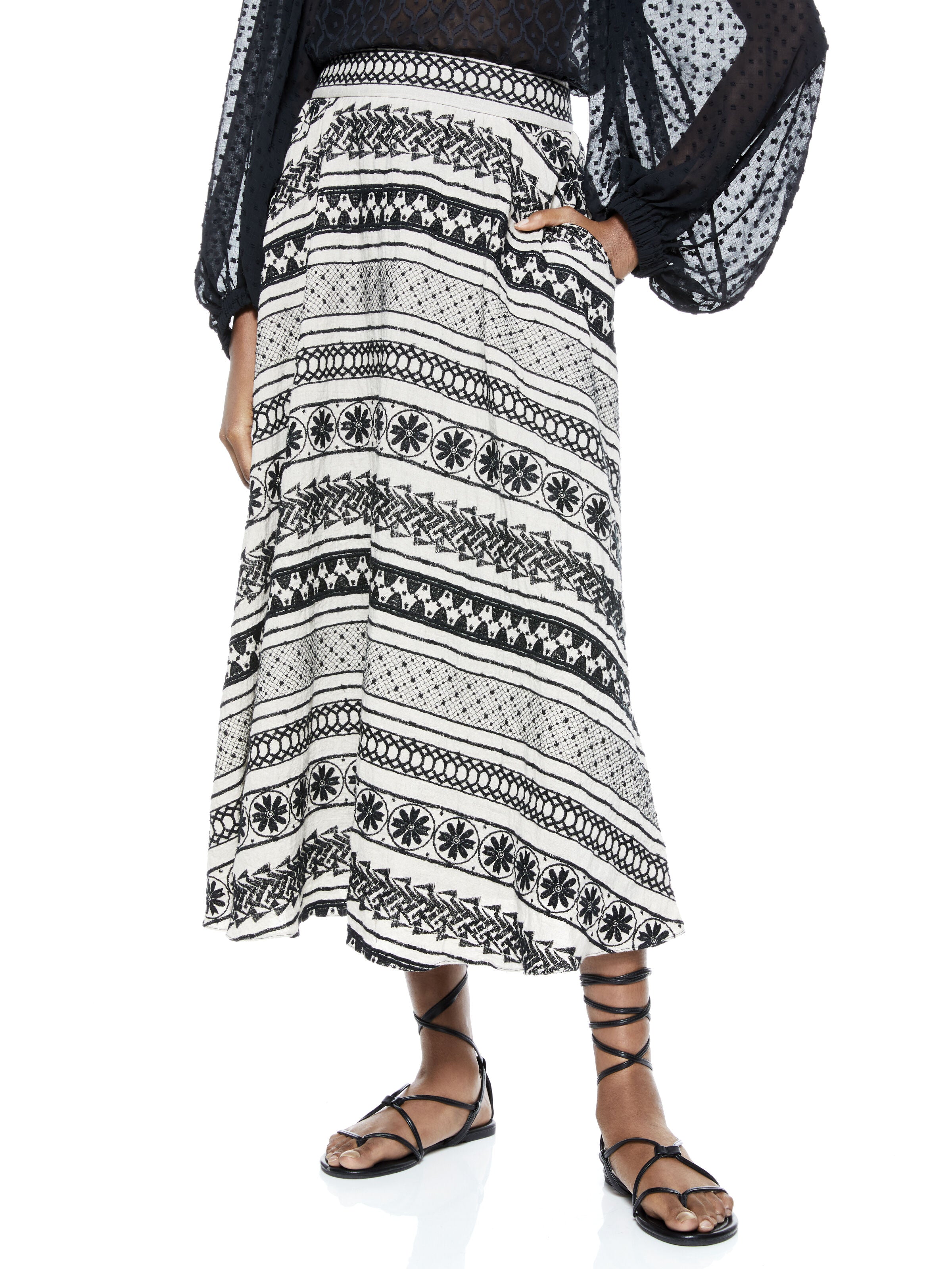 EARLA HIGH WAISTED MIDI SKIRT