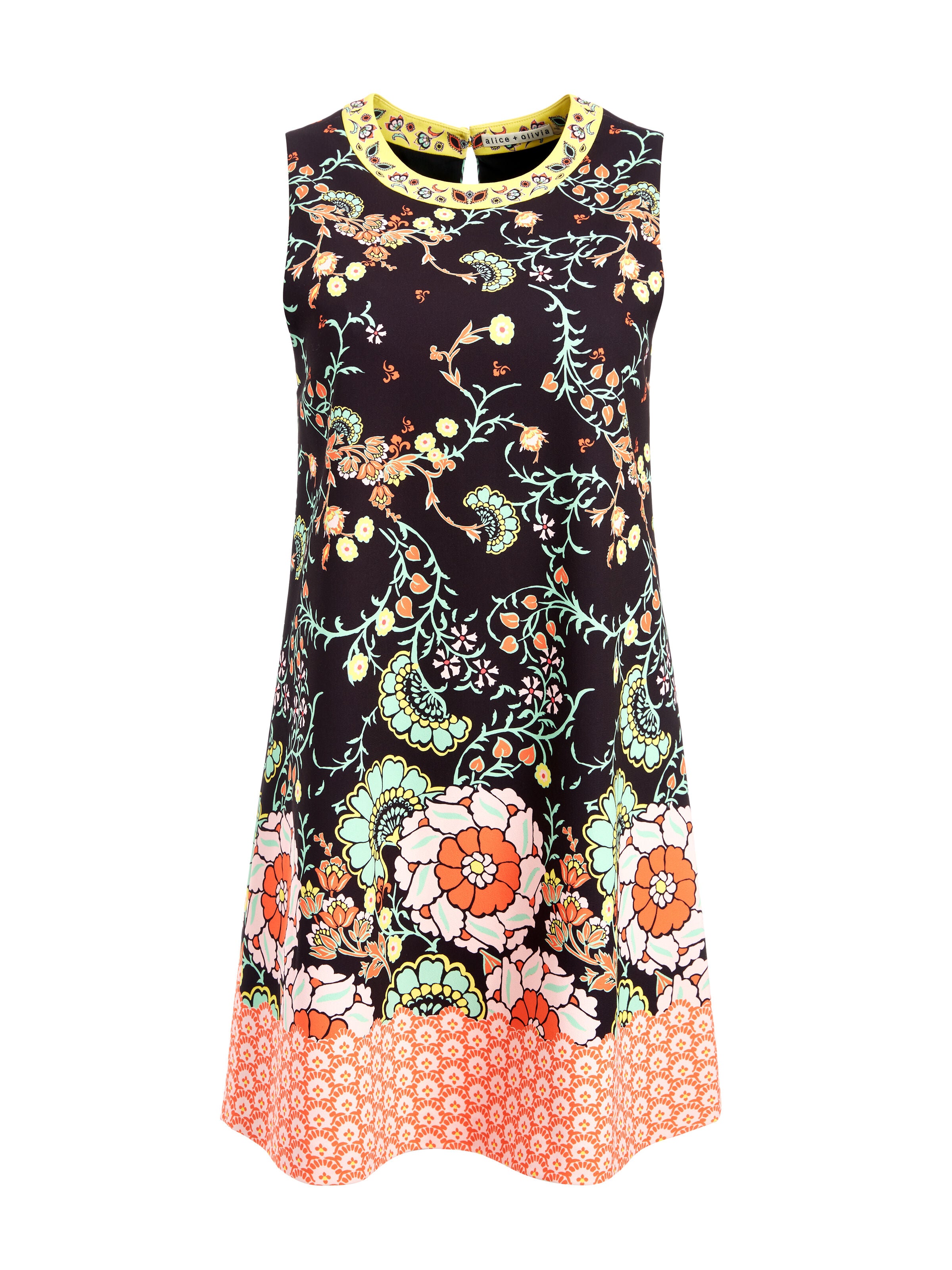 ROBE COURTE DÉCALÉE À COL RAS DU COU KEATON