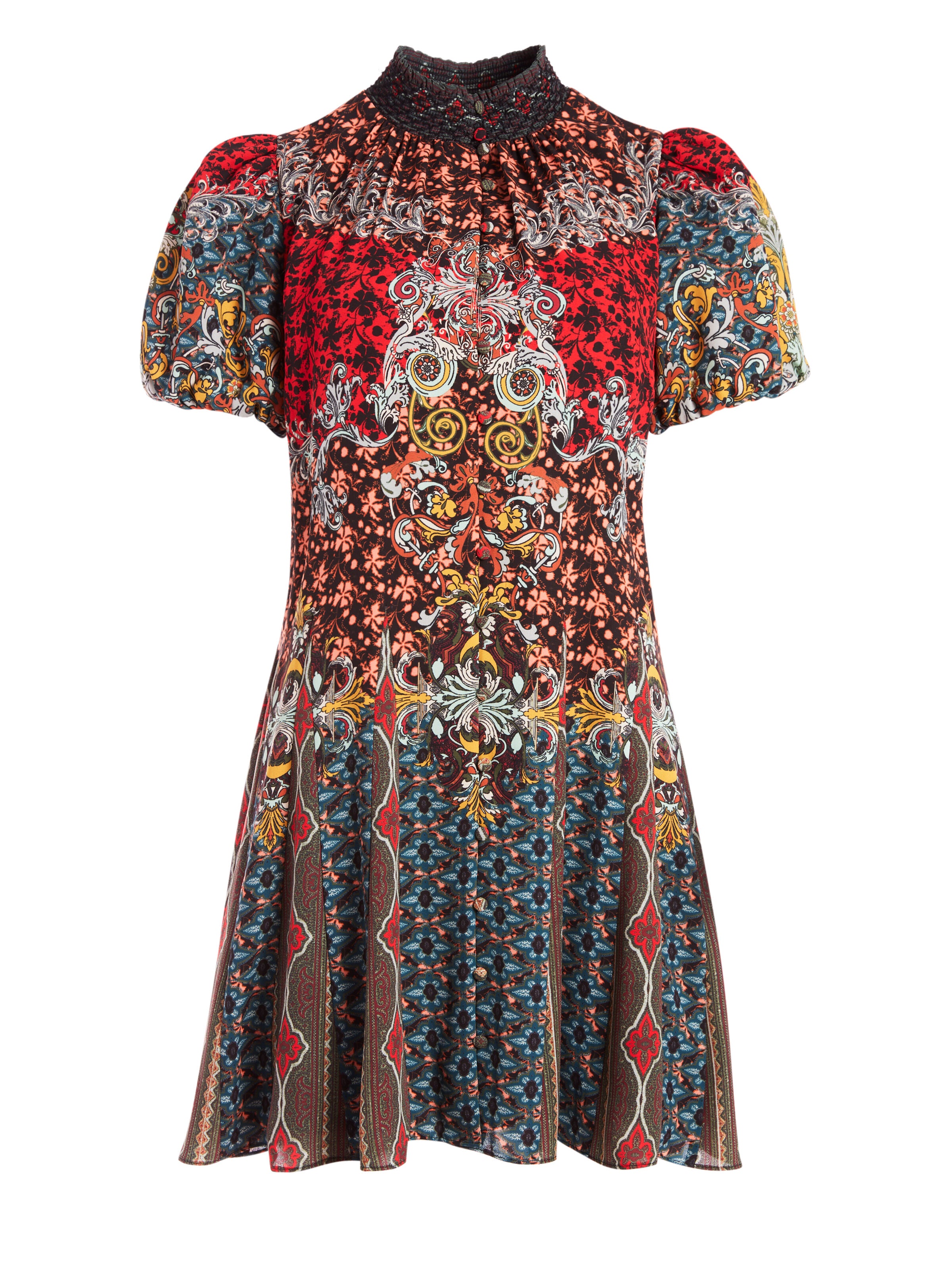 ABITO CORTOCON MANICHE A SBUFFO FANTASIA PAISLEY JANIS