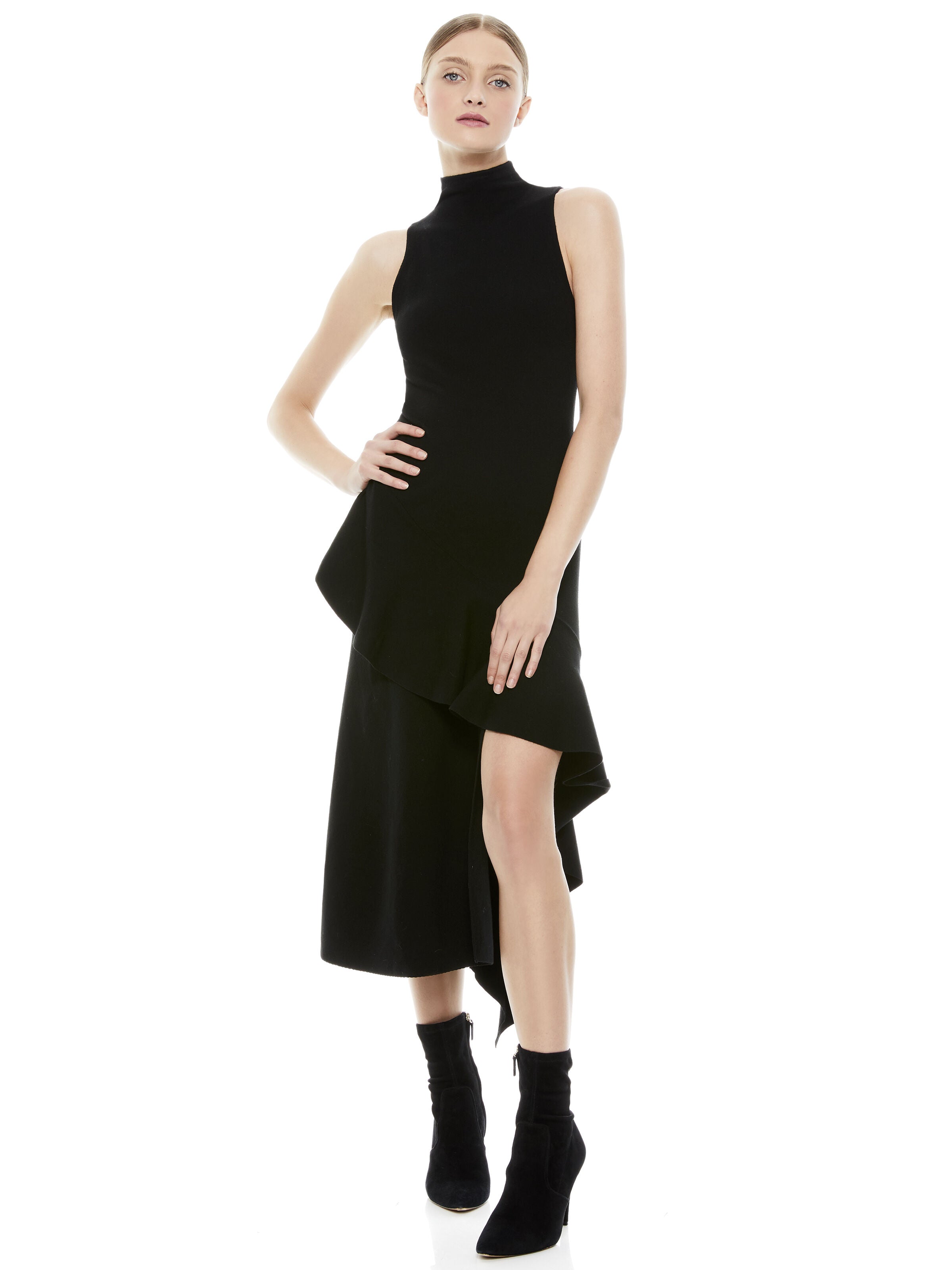 ROBE MIDI ANGELIA À VOLANTS