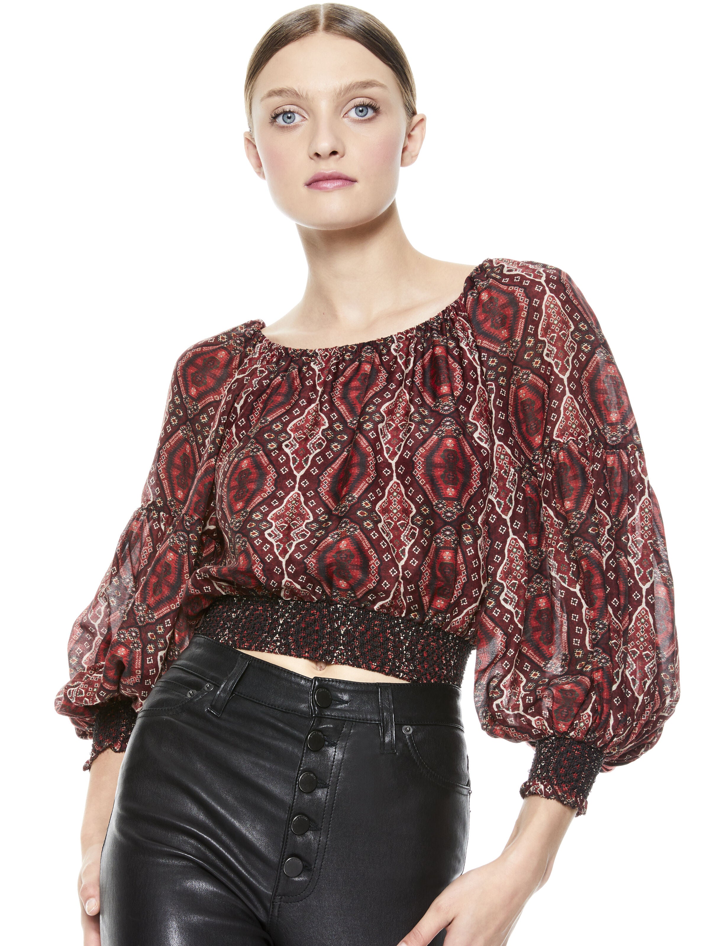 TOP CONTADINA FANTASIA PAISLEY AZALEA