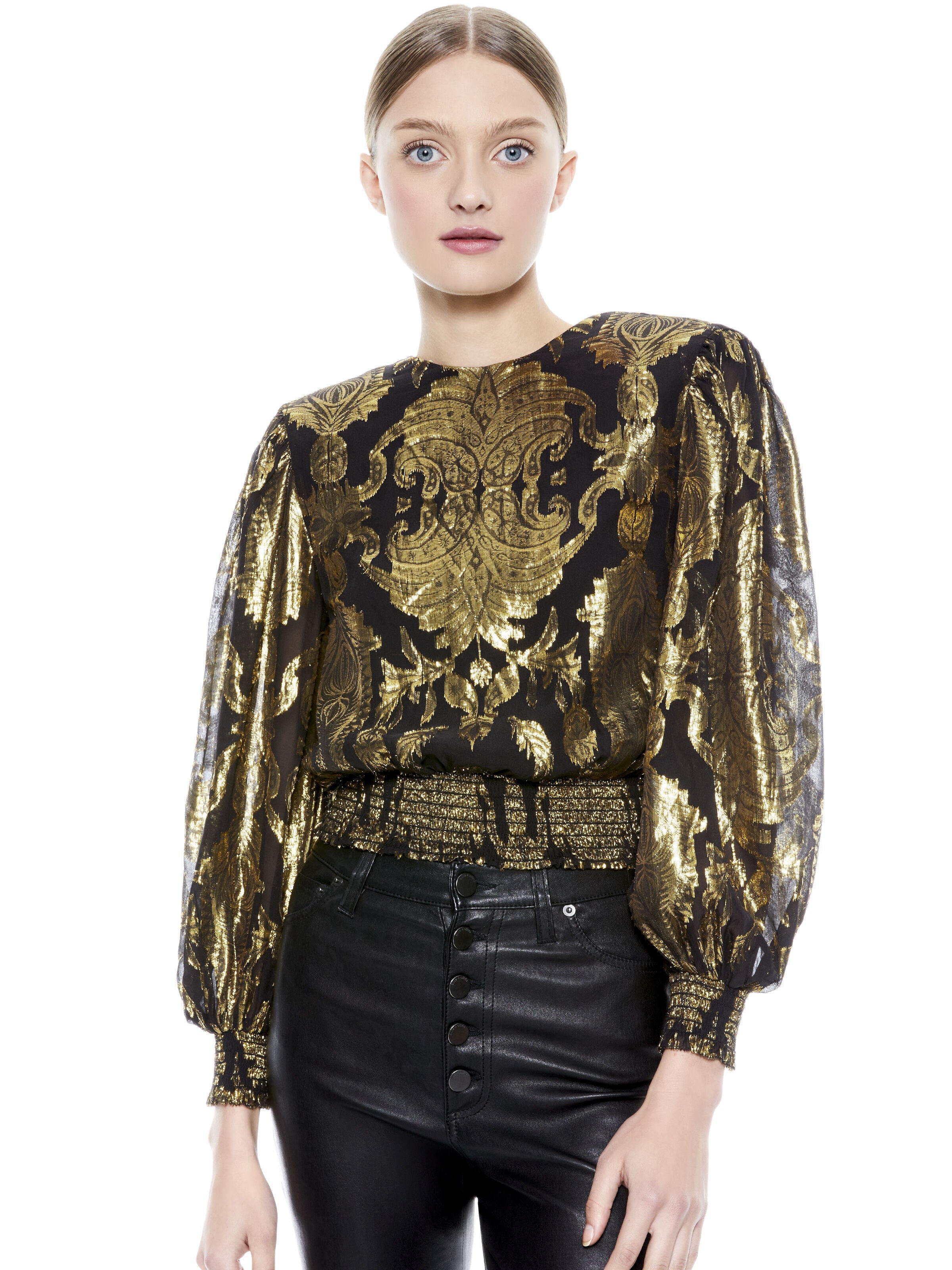 DEEANN METALLIC PAISLEY CROP TOP