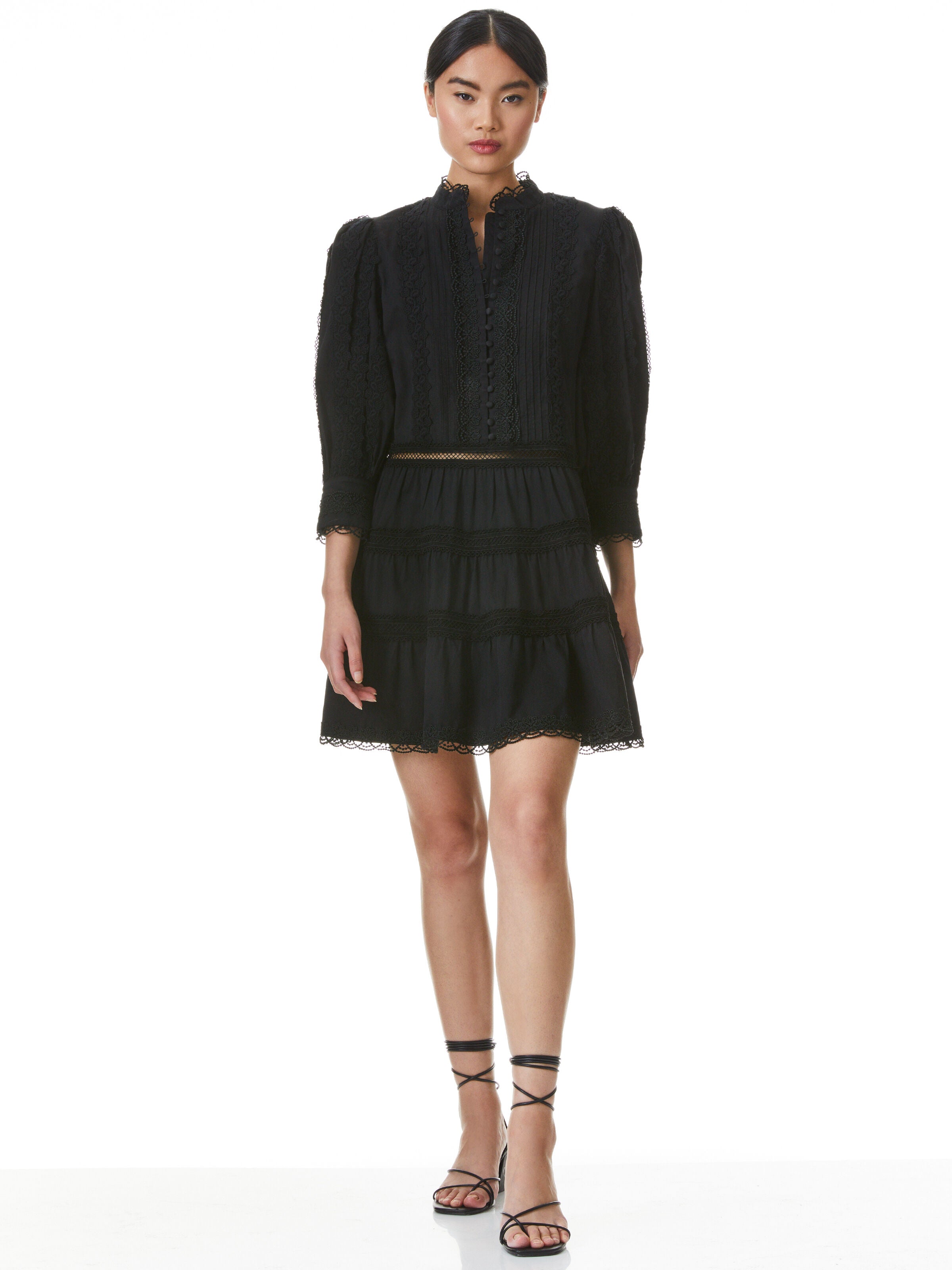 CLARK MANDARIN COLLAR MINI DRESS
