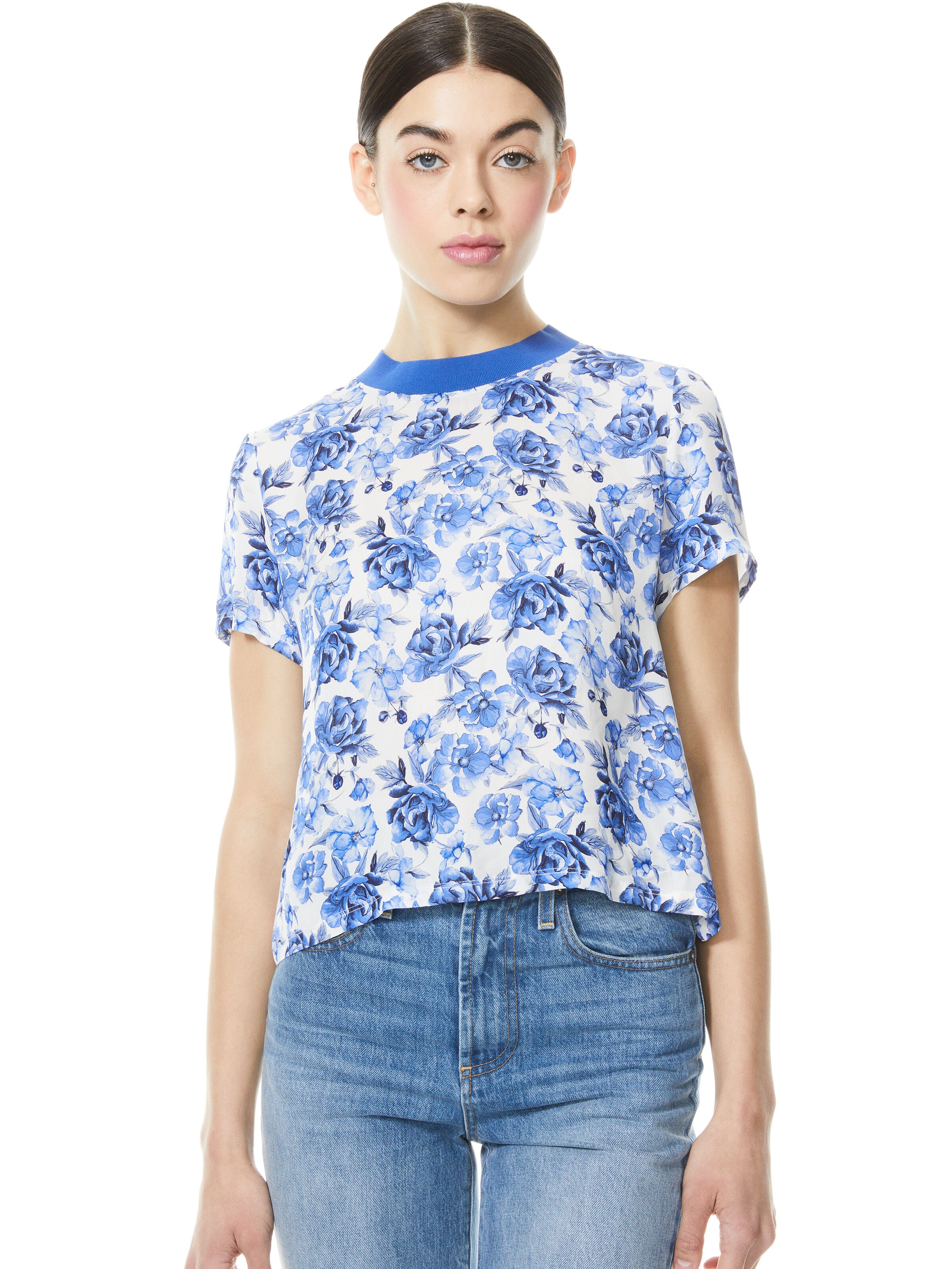 KANE FLORAL TIE FRONT TEE