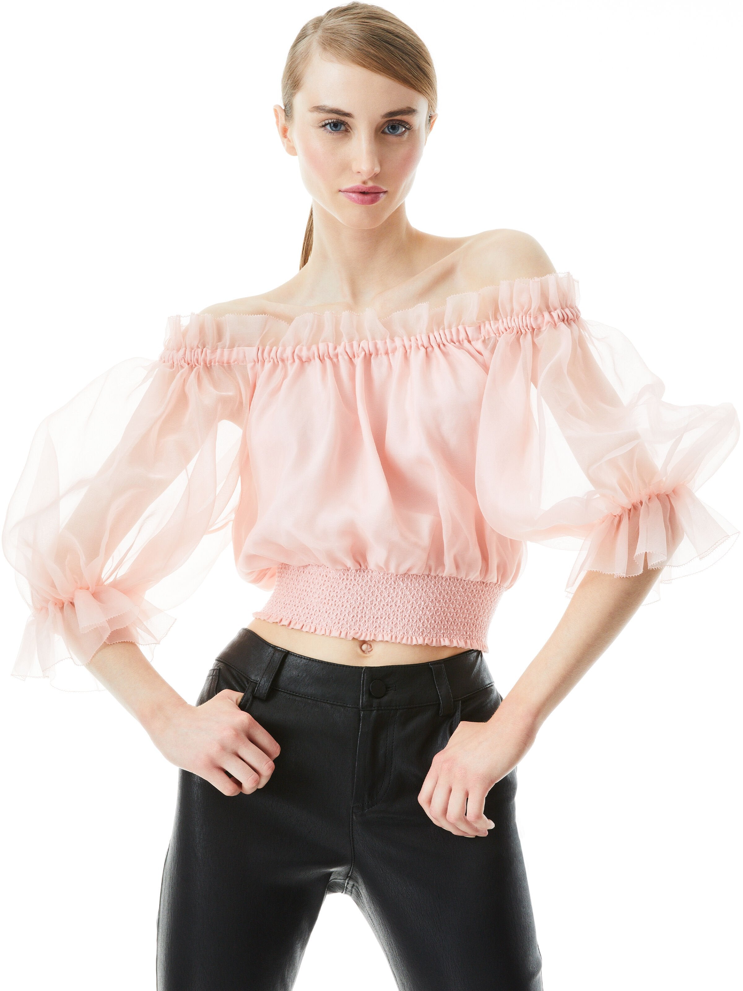CAPRINA OFF THE SHOULDER CROP TOP