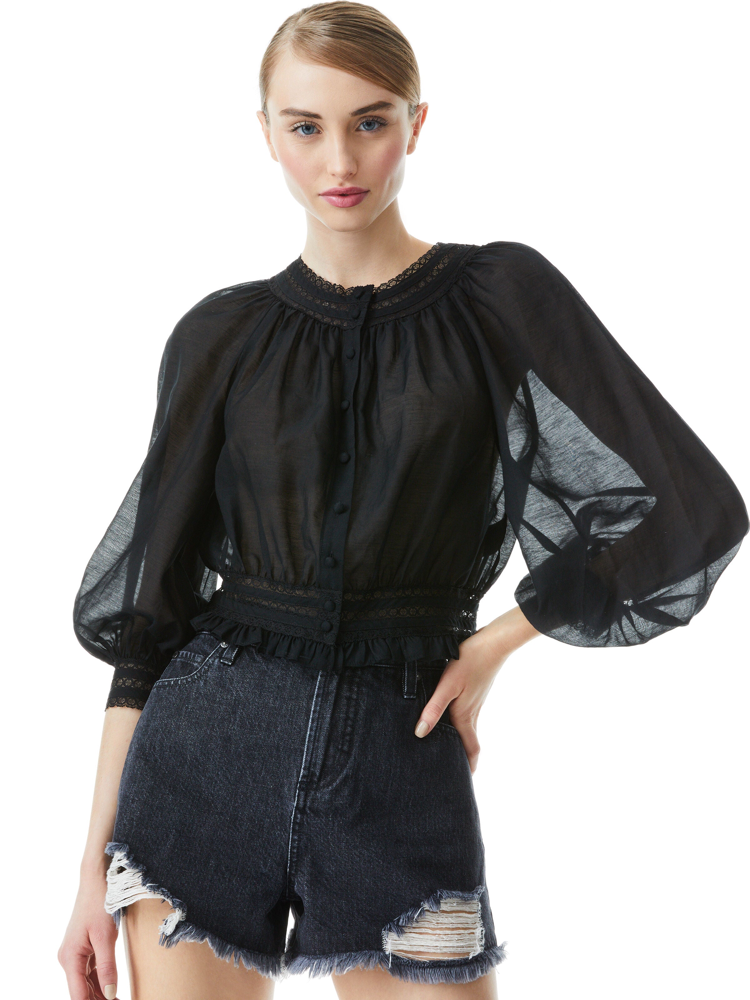 CHERELLE BUTTON FRONT BLOUSE