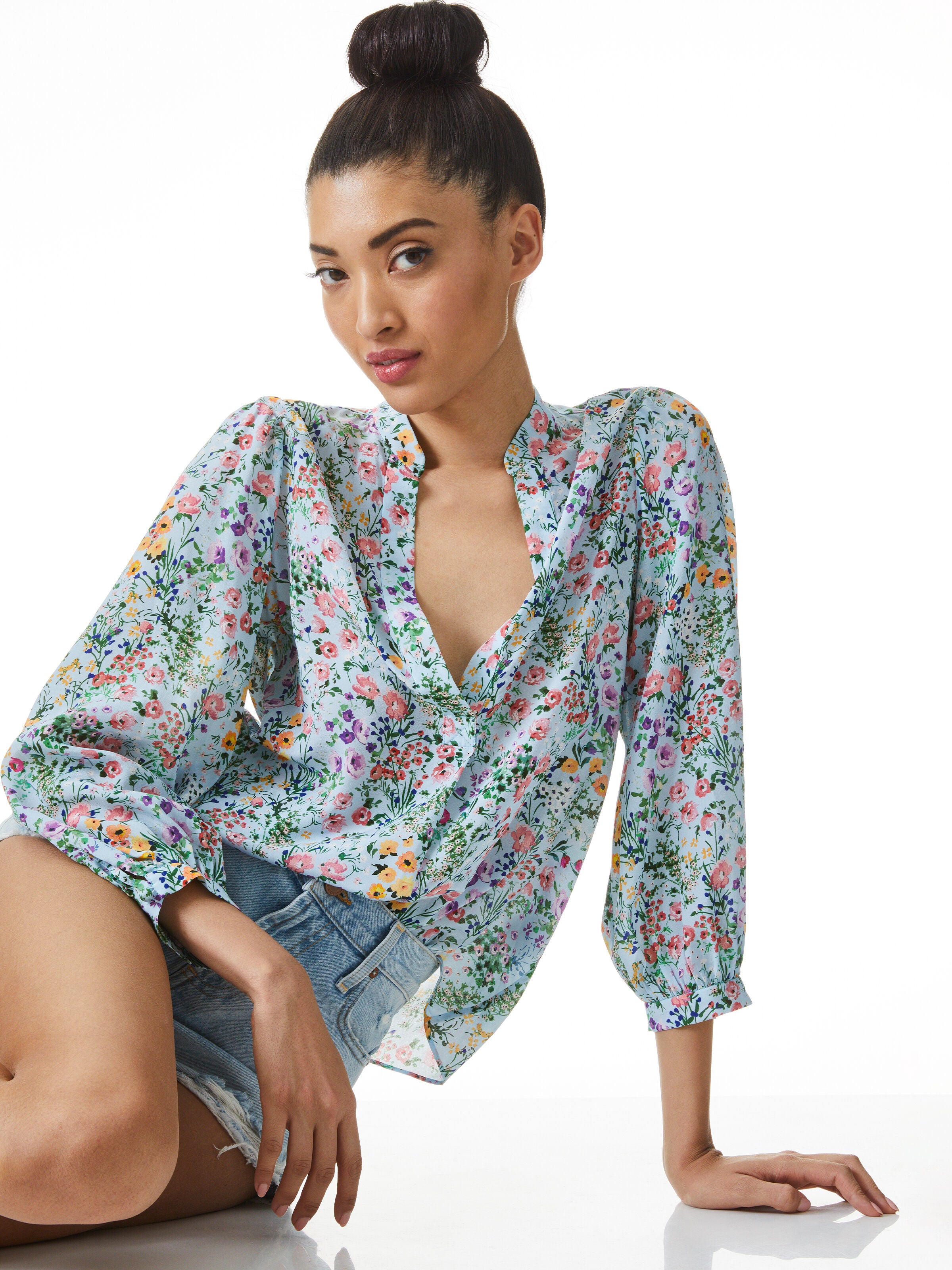 Top Henley Floreale Sheila
