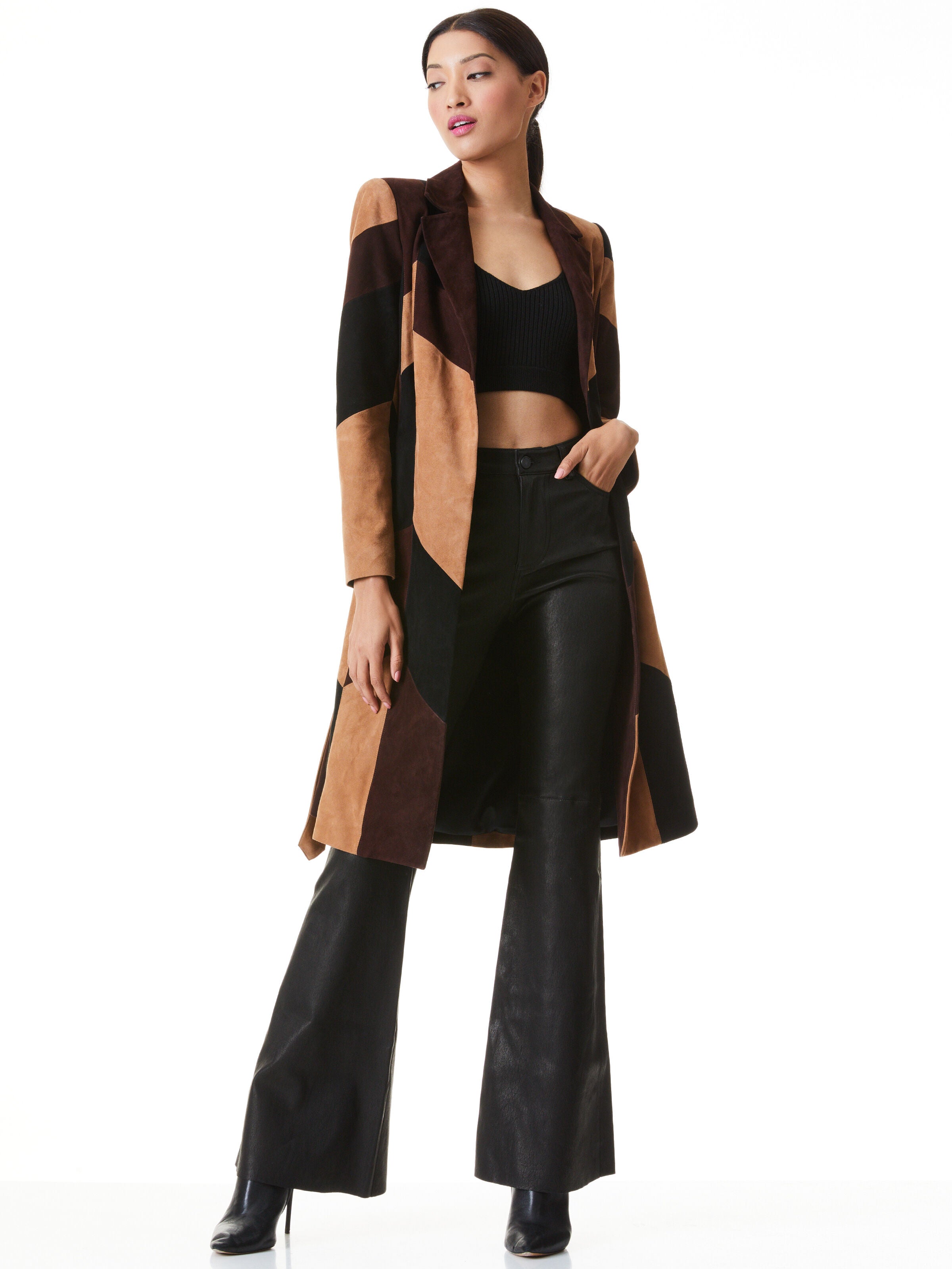 KARLEY PATCHWORK SUEDE COAT