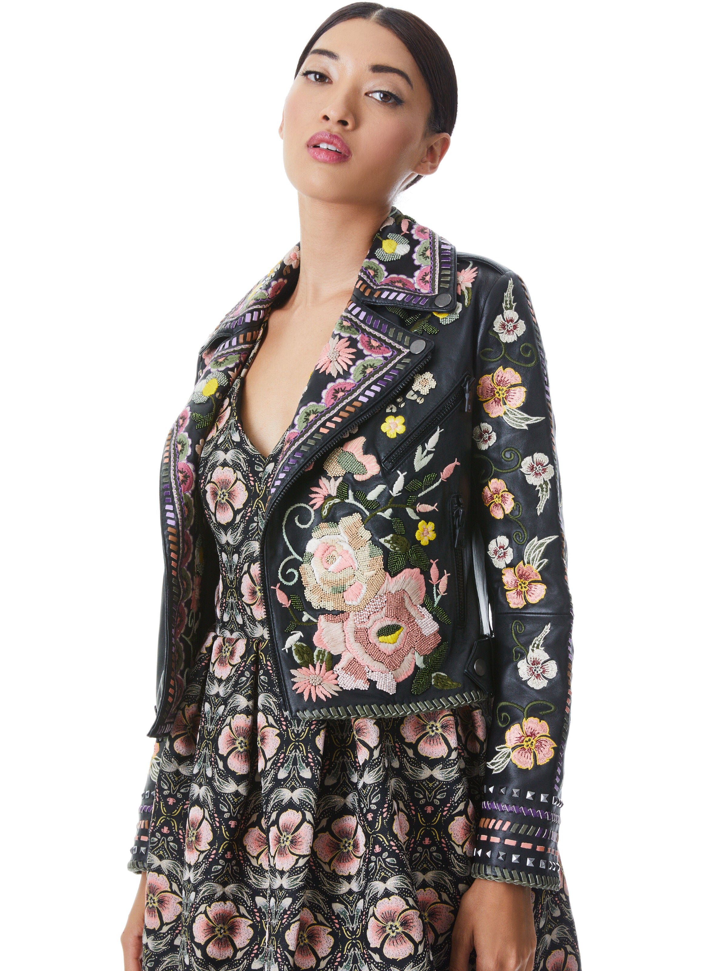 GIUBBINO IN PELLE RICAMATA CODY