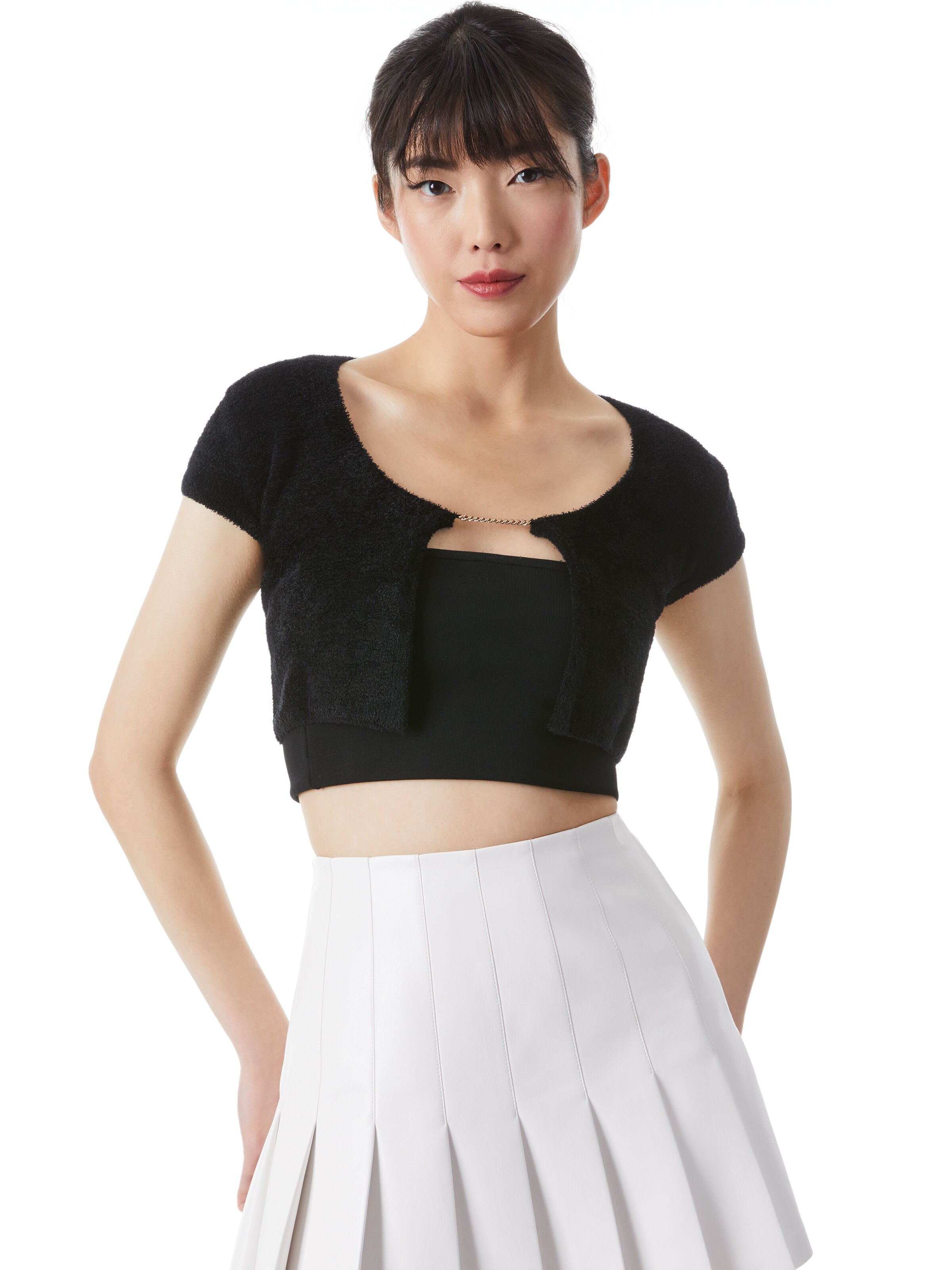 RINA CROPPED OPEN PULLOVER