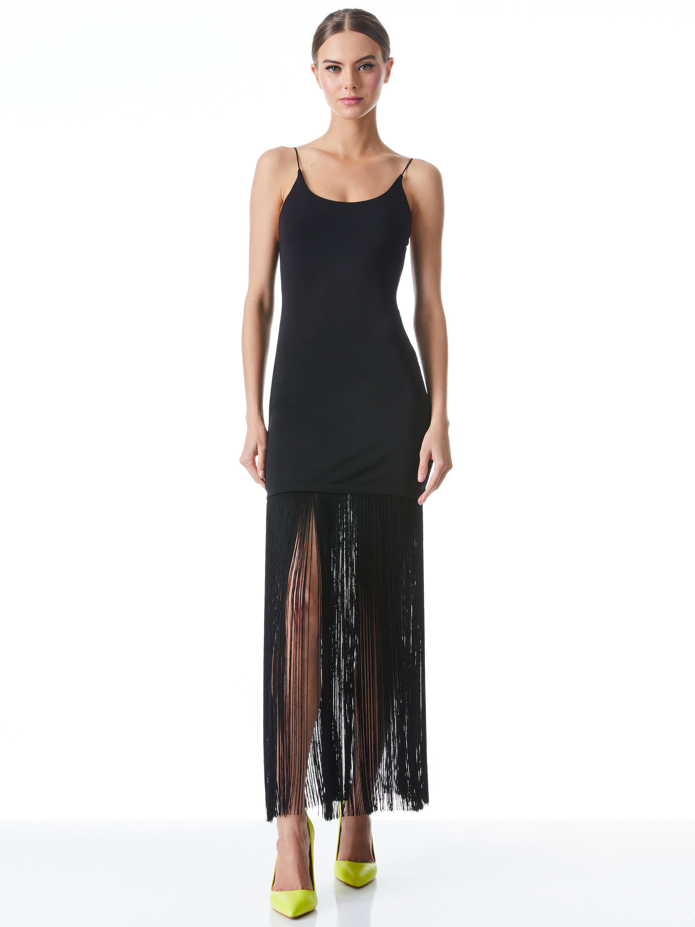 ROBE STEPH À COL ROND ET FRANGES