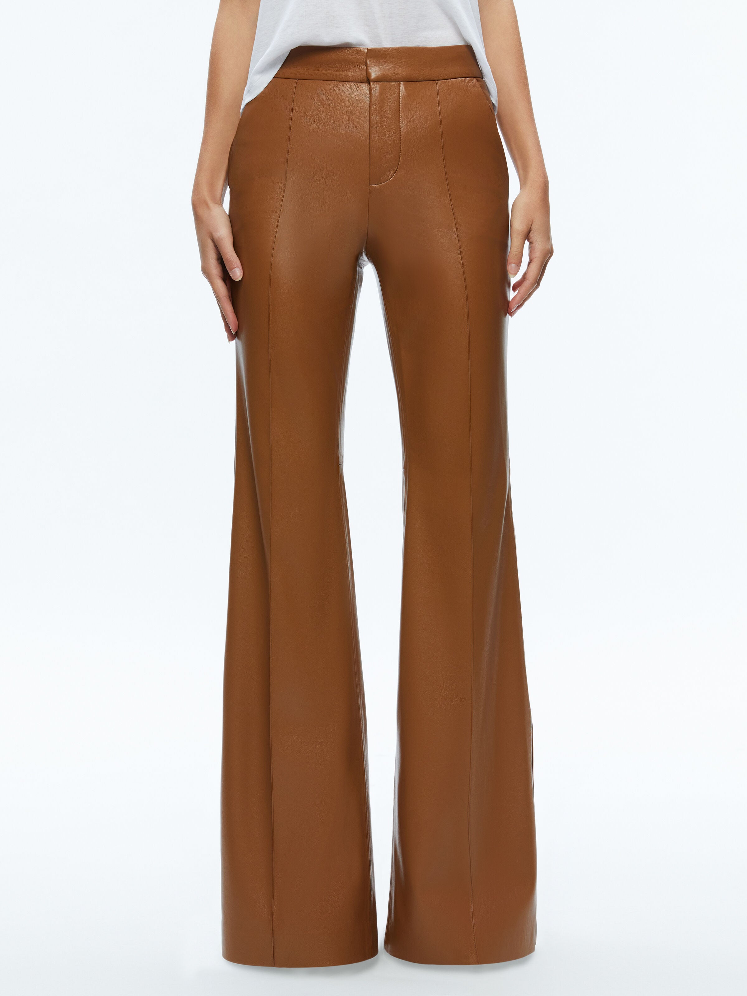 DANETTE VEGAN LEATHER SPLIT HEM TROUSERS