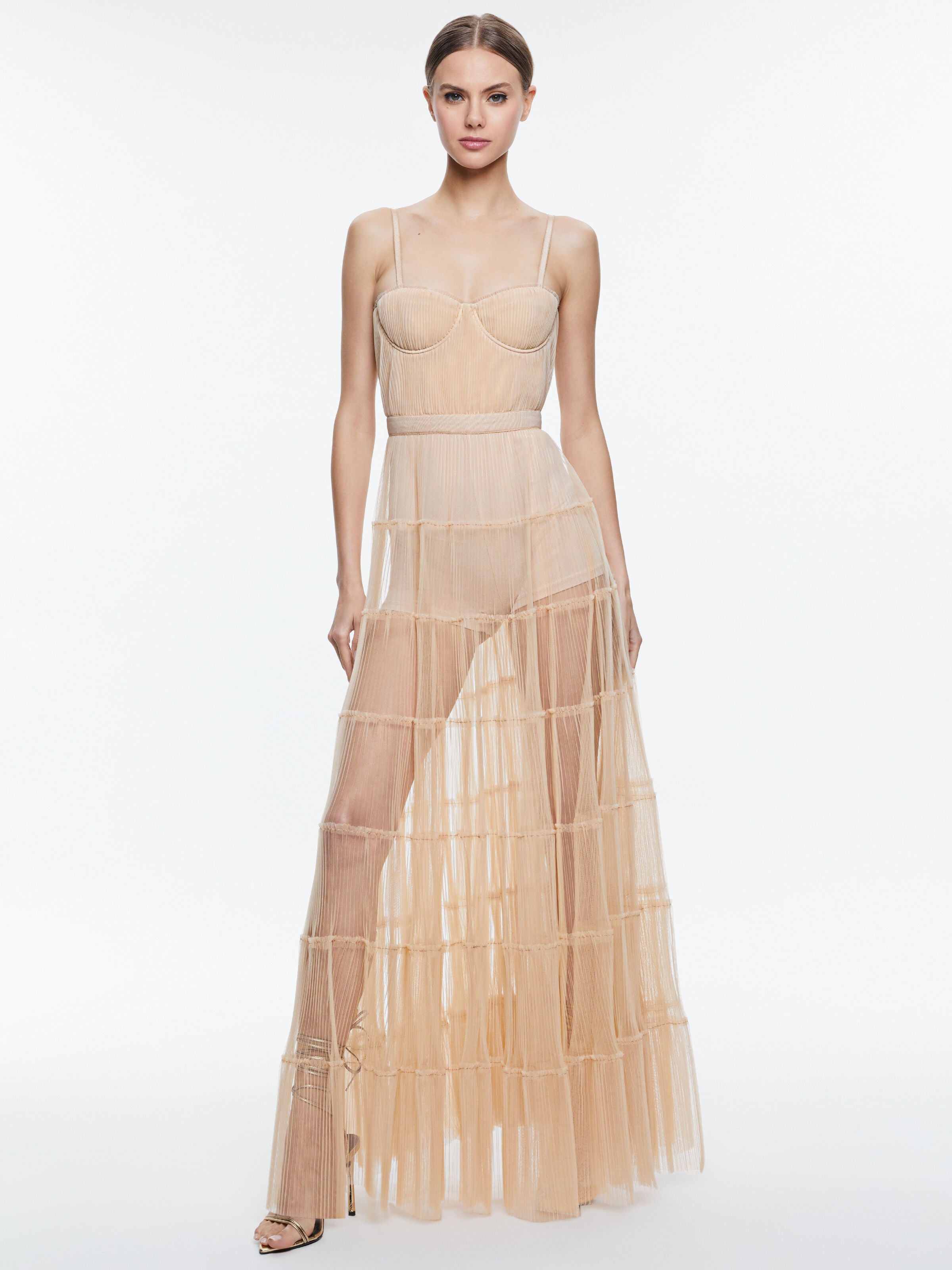 DEENA PLEATED MAXI DRESS WITH HOT PANT