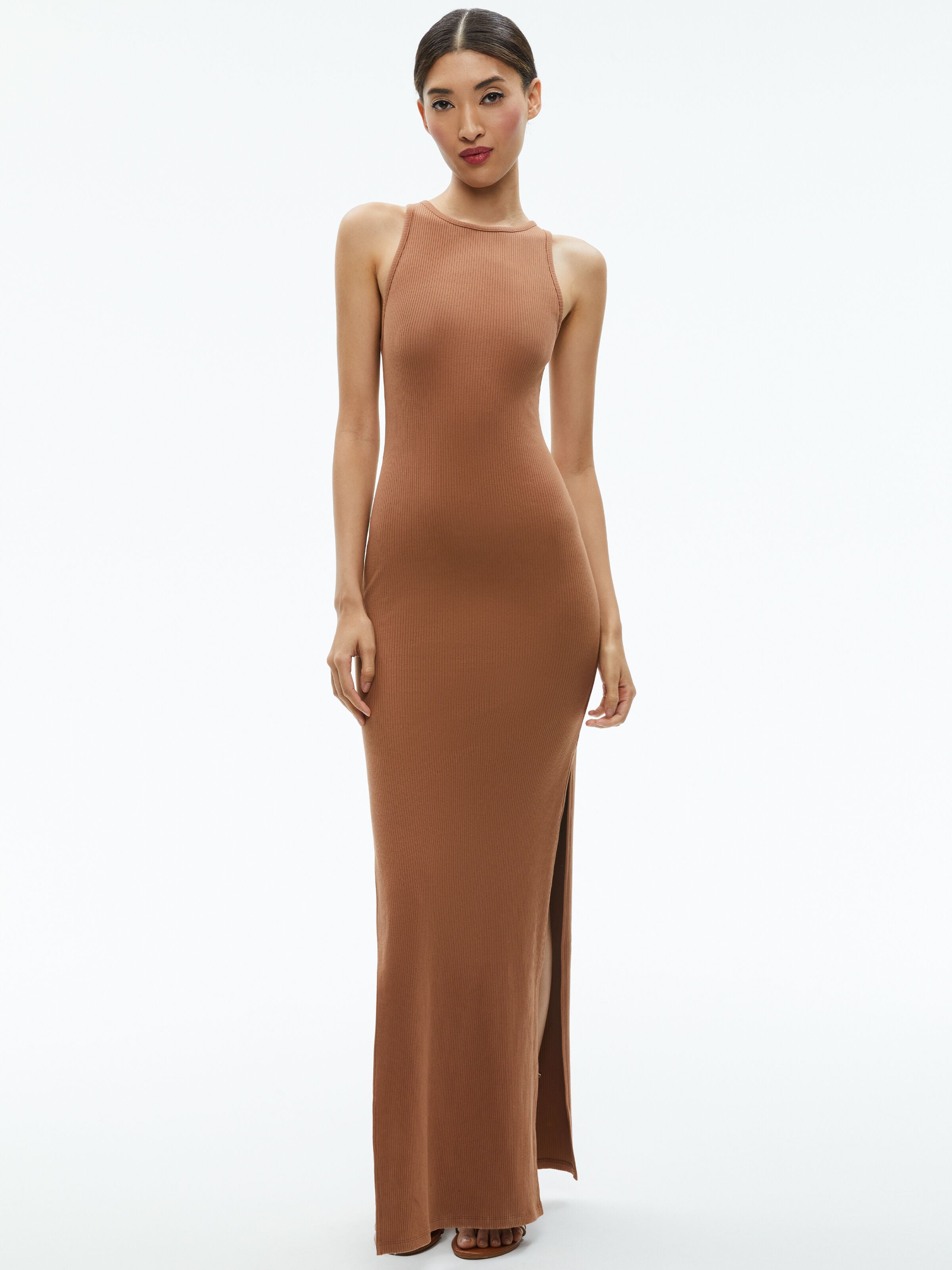 ROBE LONGUE CÔTELÉE PANIA RACERBACK À FENTES LATÉRALES
