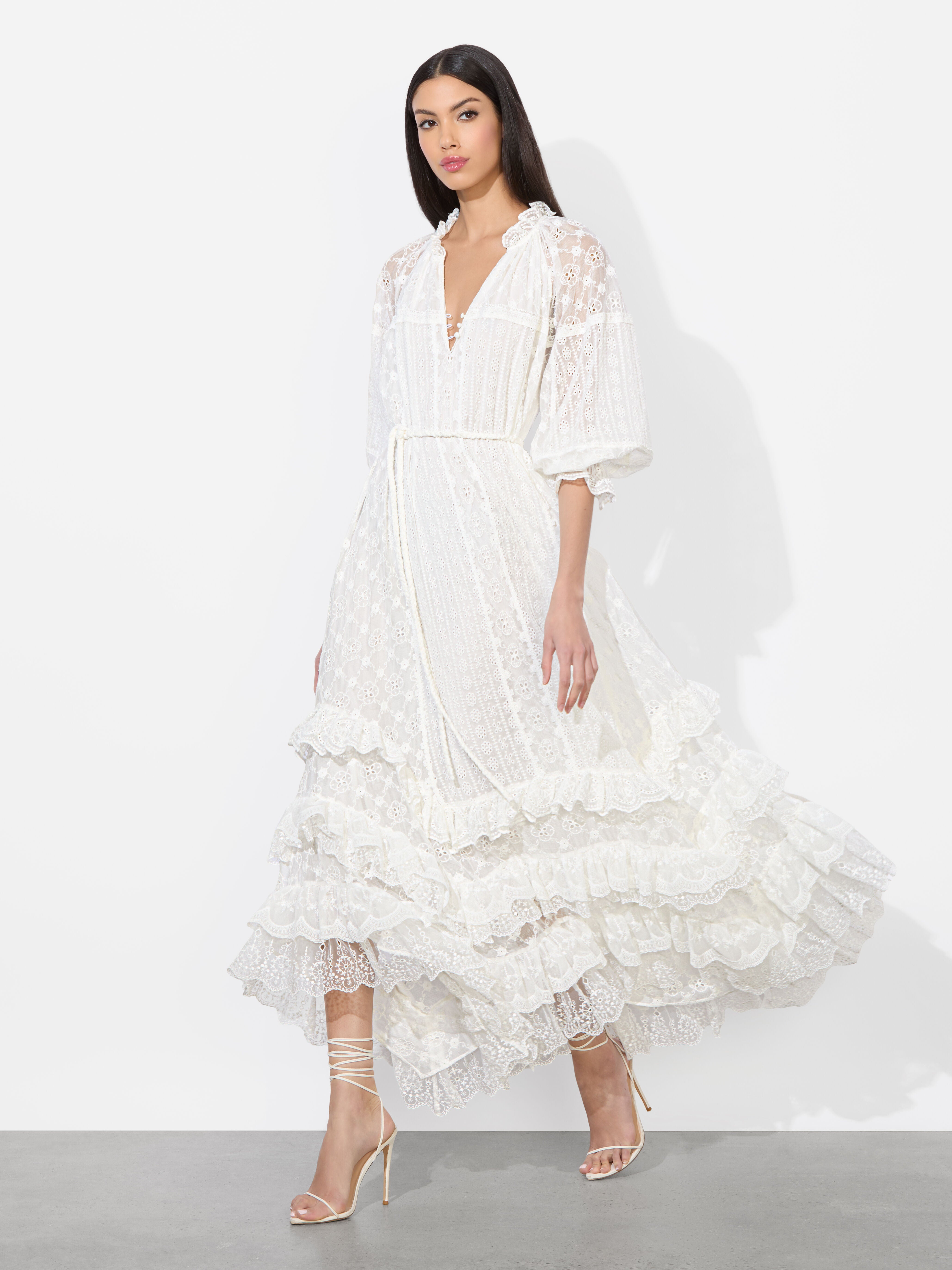ALYCEN EYELET MAXI DRESS