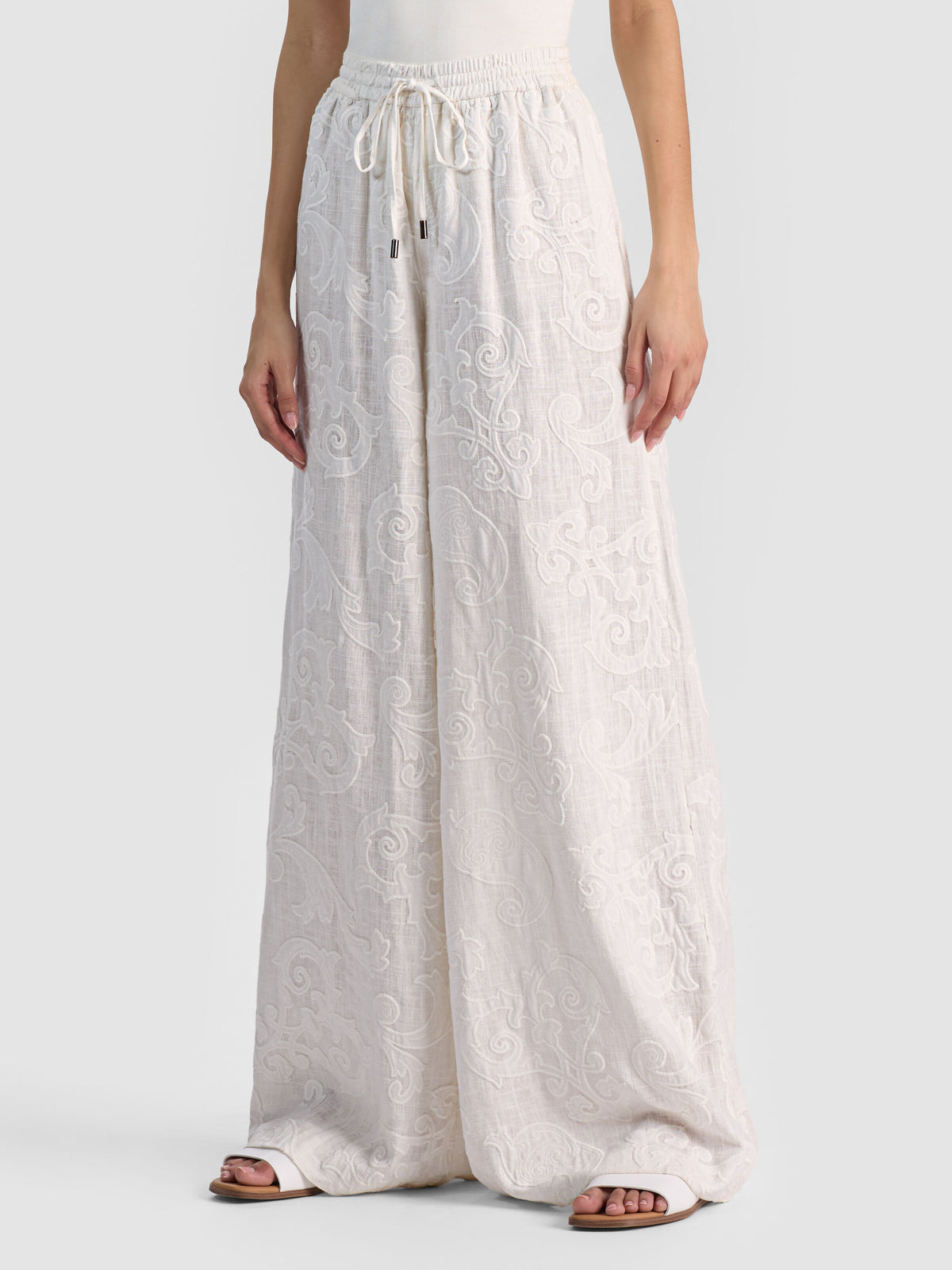 OJAI WIDE LEG PANT - OFF WHITE