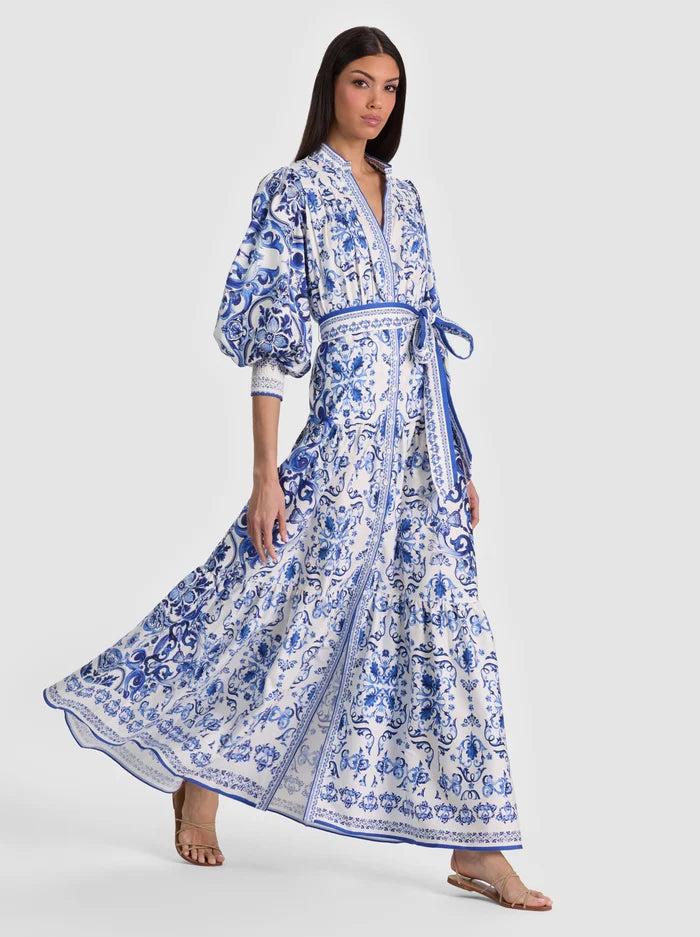 ALICE + OLIVIA Women's Cora Tiered Shirtdress - Blue