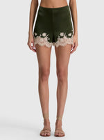 ELISSA LACE SHORT - DARK FERN