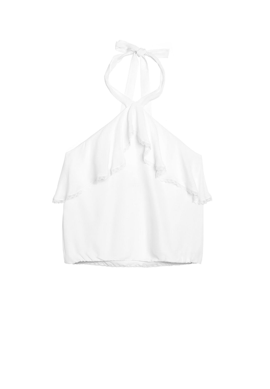 MONET RUFFLED HALTER TOP