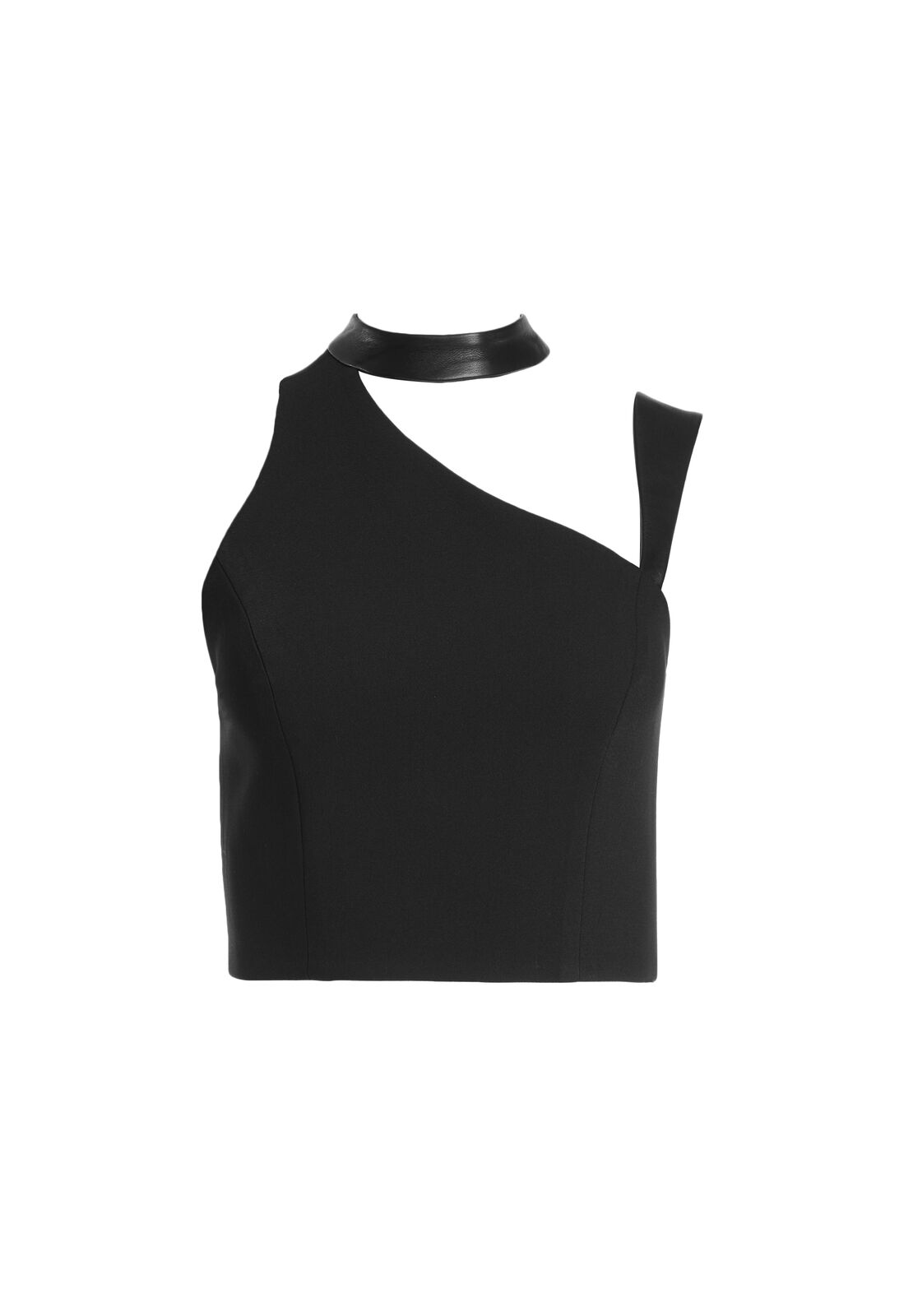HAUT DÉCOUPÉ EN CUIR PORTER