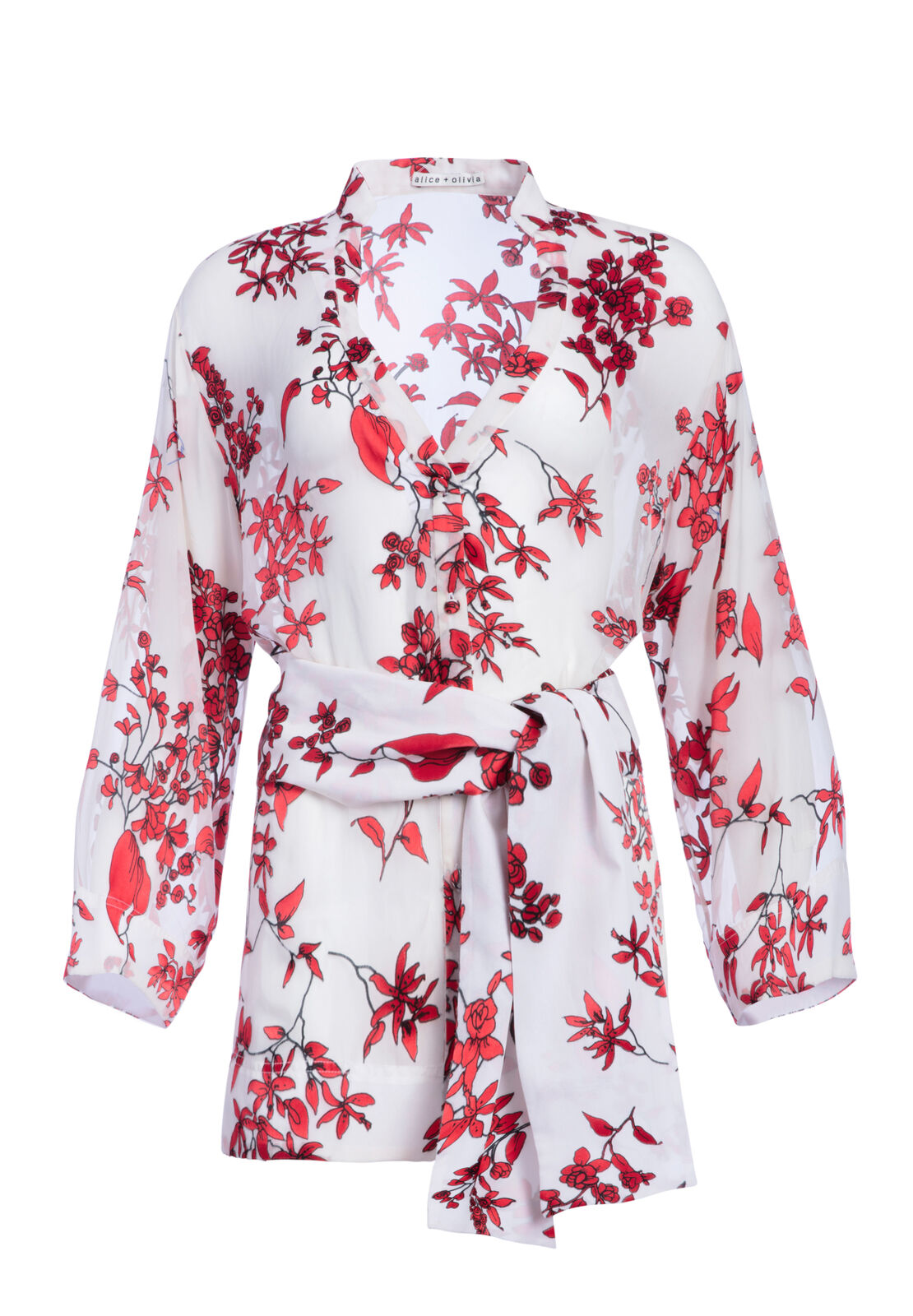 TOP KIMONO CON CINTURA IN VITA ROSARIO