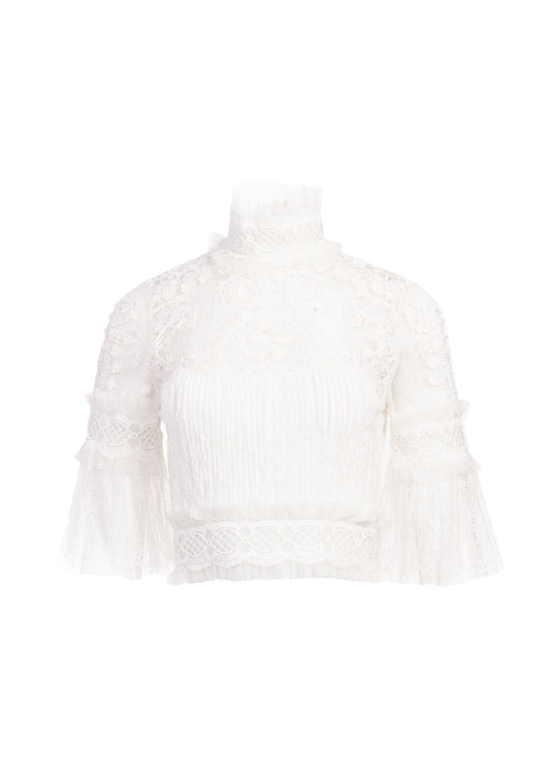BRUNA EMBR PIN TUCK CROP TOP