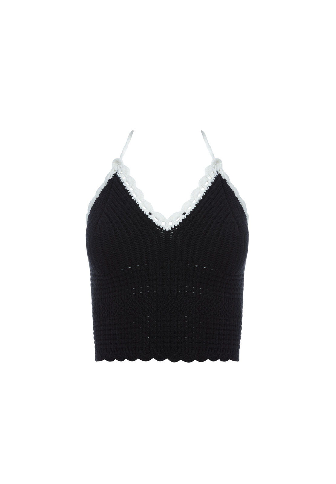 SARAN CROPPED HALTER TANK