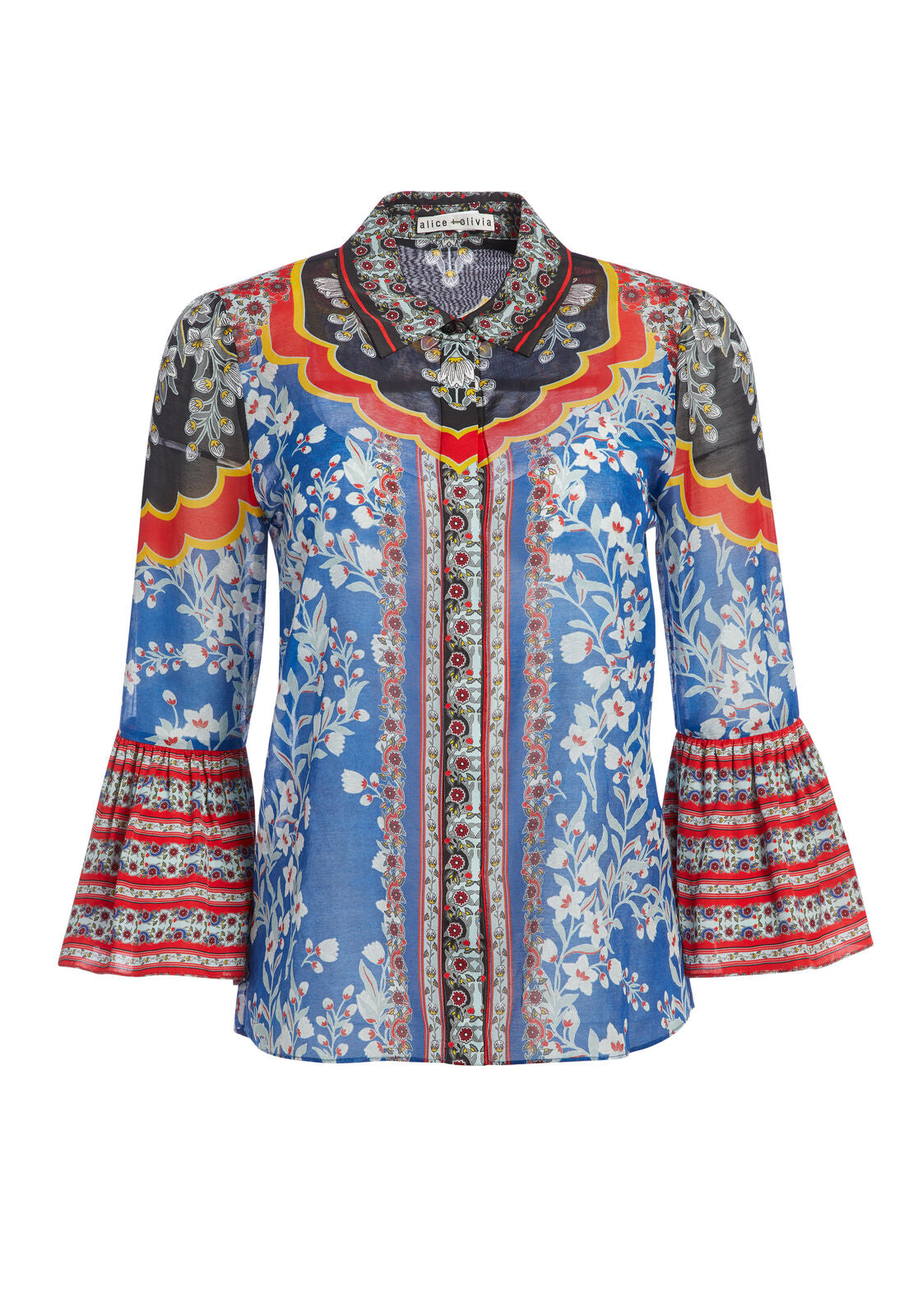 RANA RUFFLE SLEEVE BUTTON DOWN