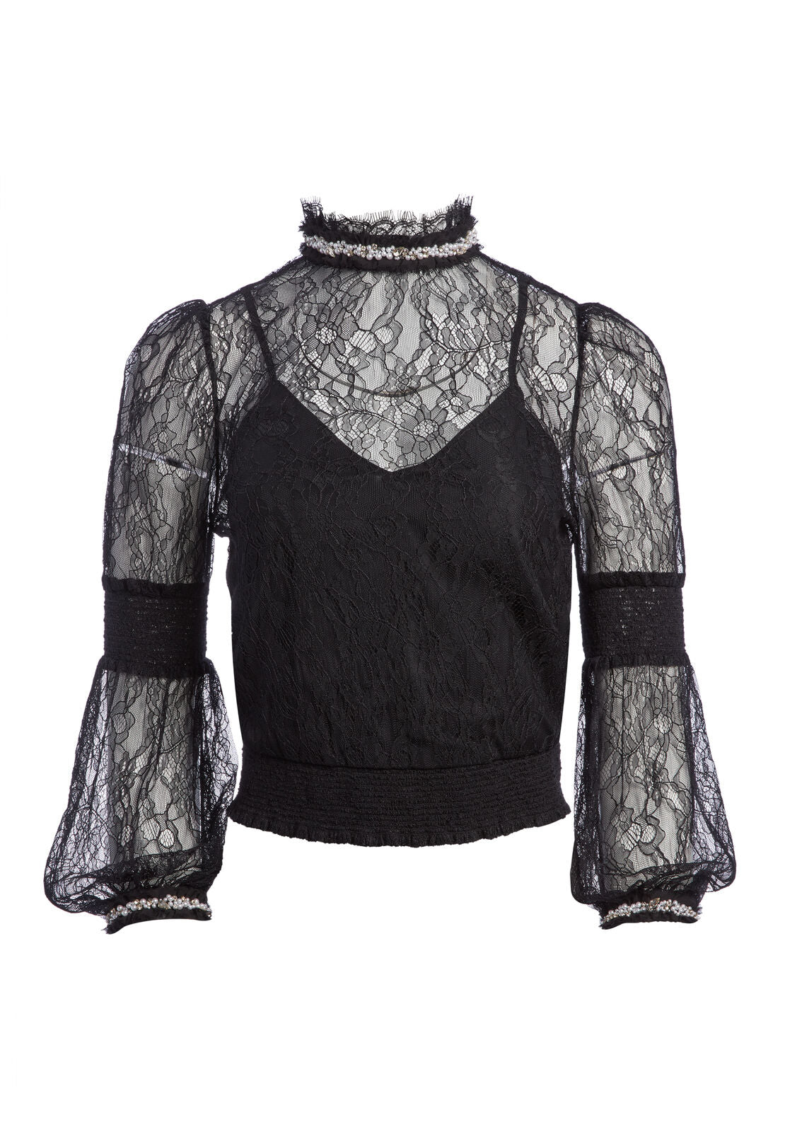 JEWEL CRYSTAL LACE BLOUSE