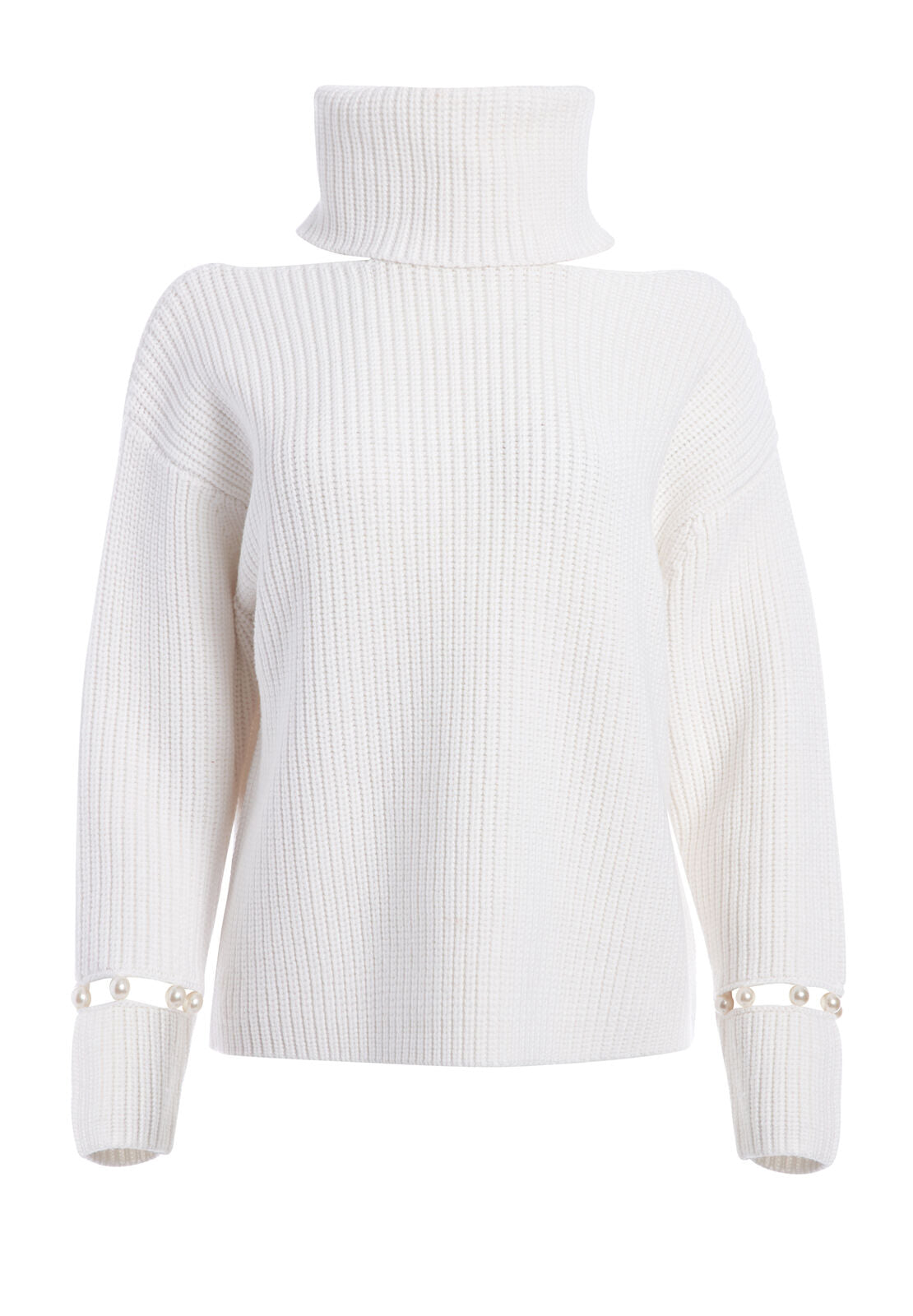 PULLOVER LARA CON SPALLE SCOPERTE E PERLE