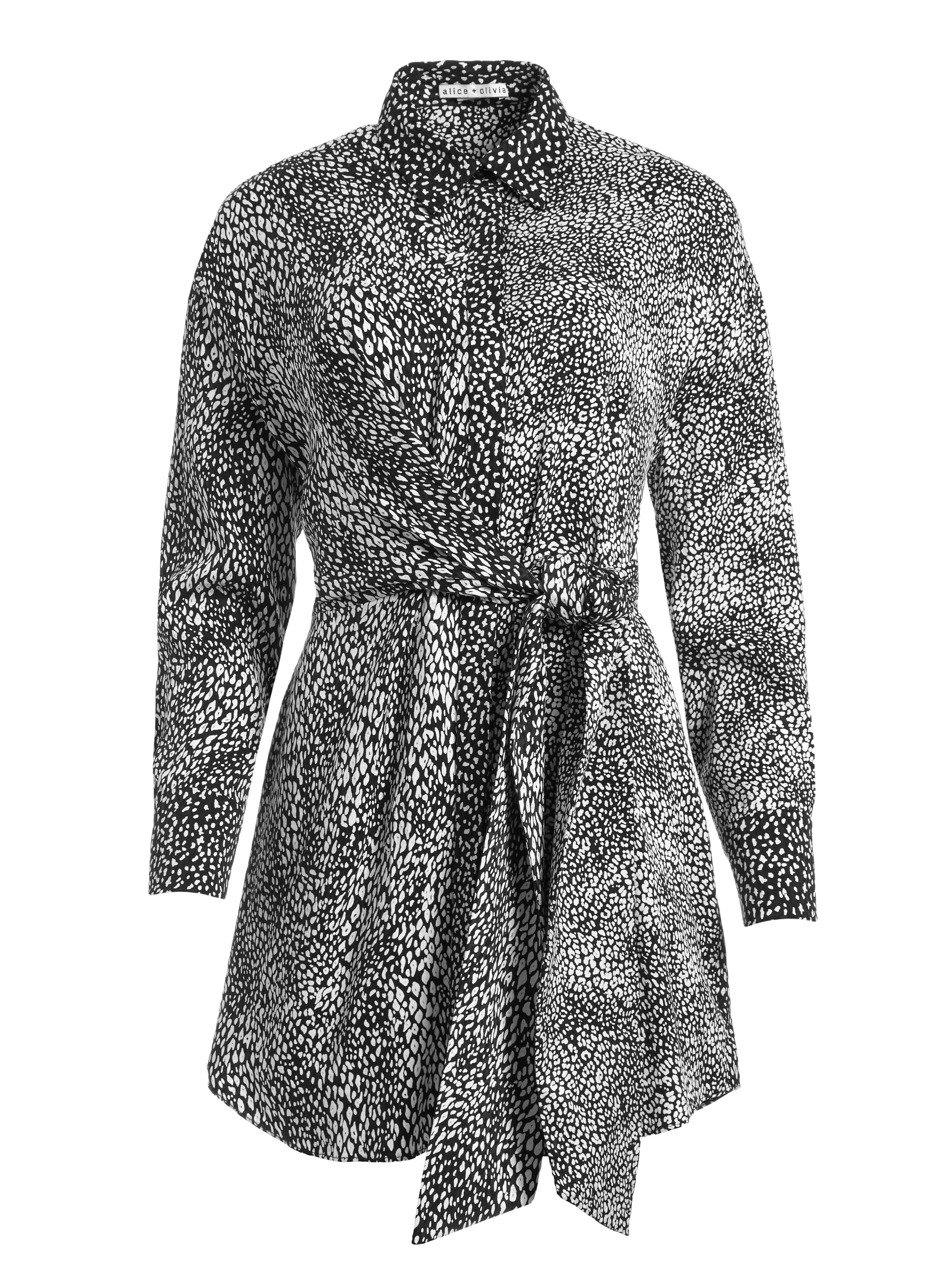 ROBE COURTE JODI À COL ET LIEN À LA TAILLE