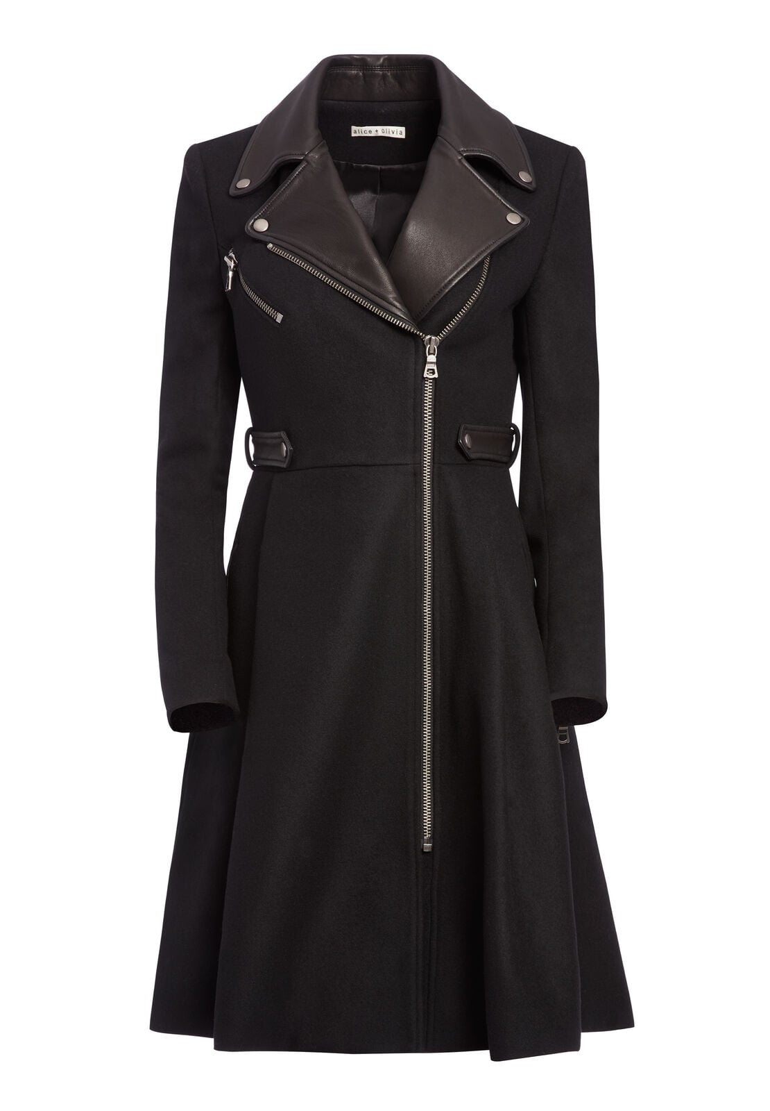 CAPPOTTO MIDI CODY CON DETTAGLI IN PELLE