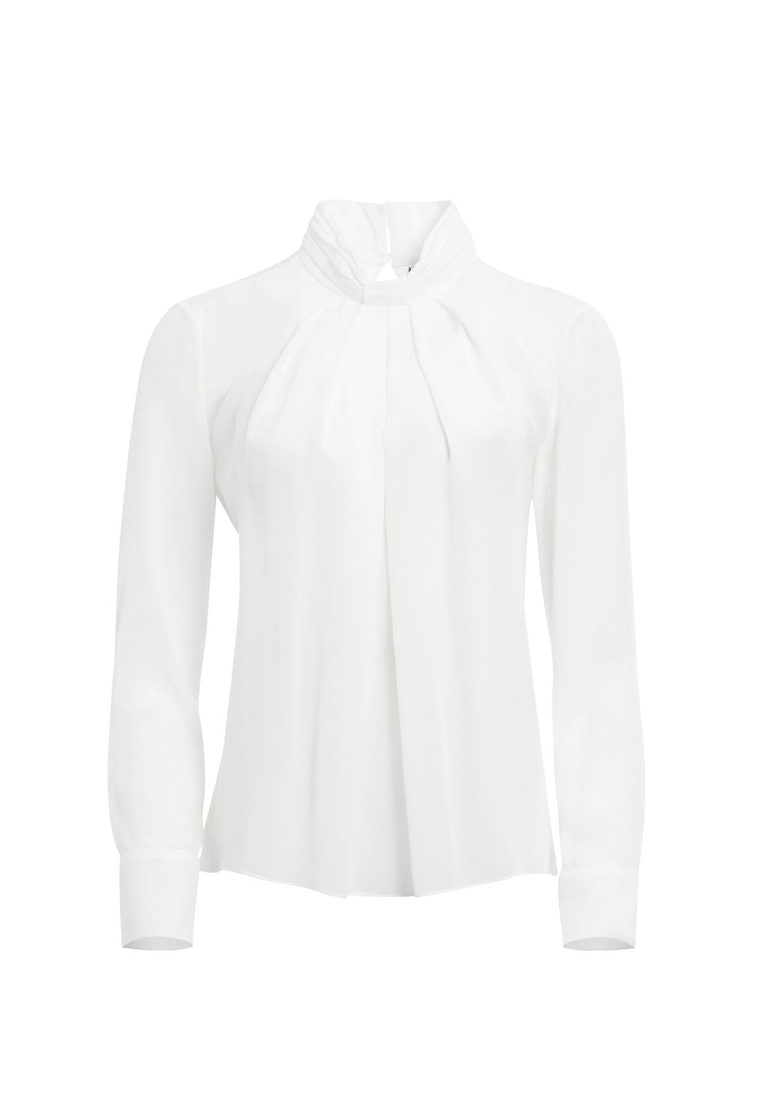 BOE MOCK NECK PLEATED BLOUSE