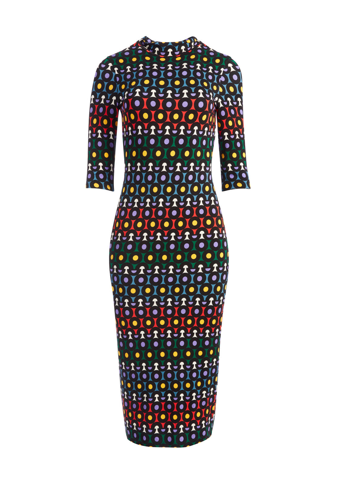 DELORA FITTED TRTLE NECK DRESS