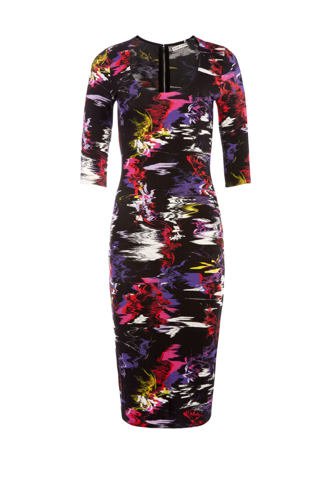 ROBE MI-LONGUE DELORA À ENCOLURE PELLE