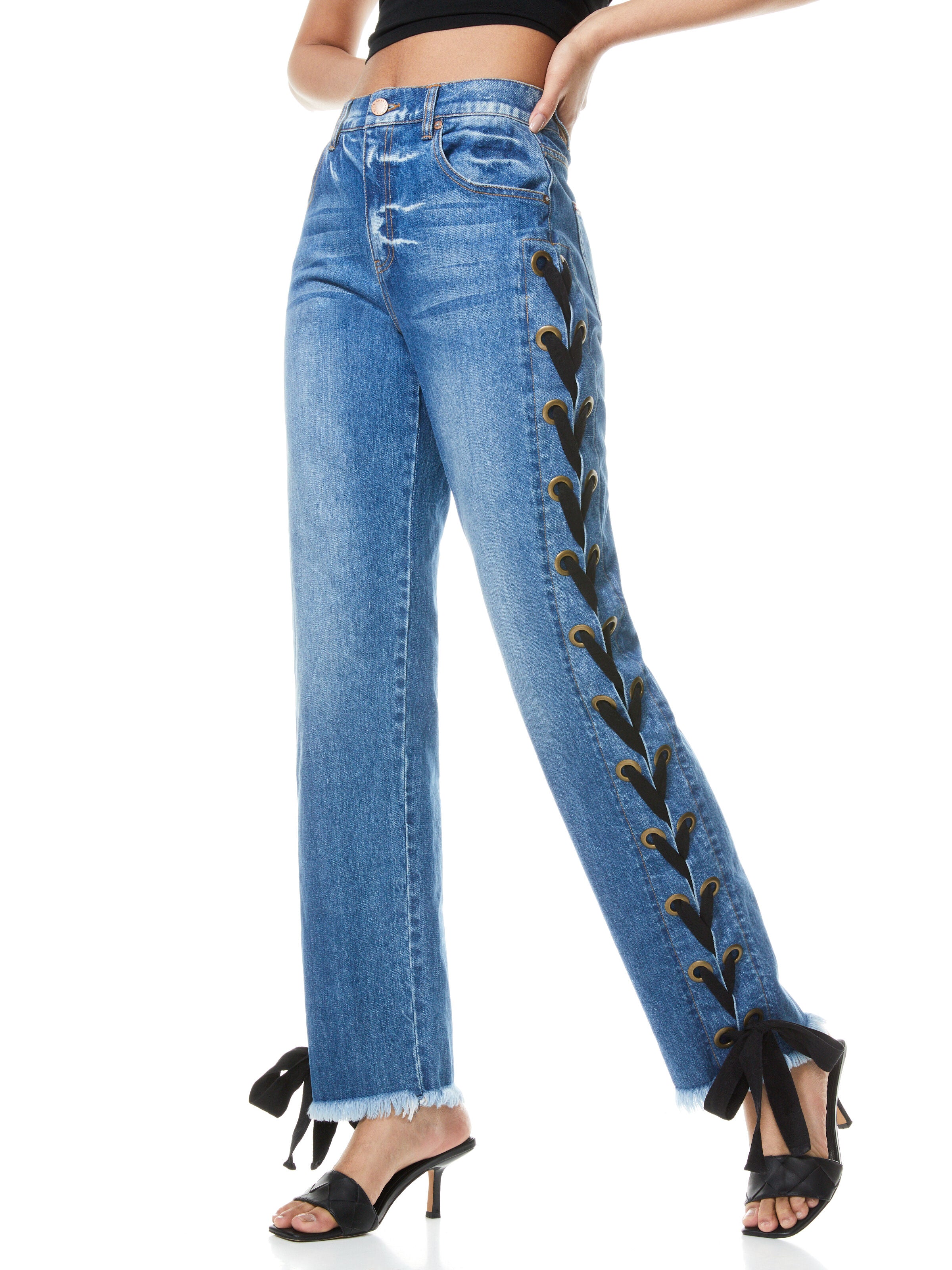 SHAYNE JEANS CON NASTRO ALLACCIATO