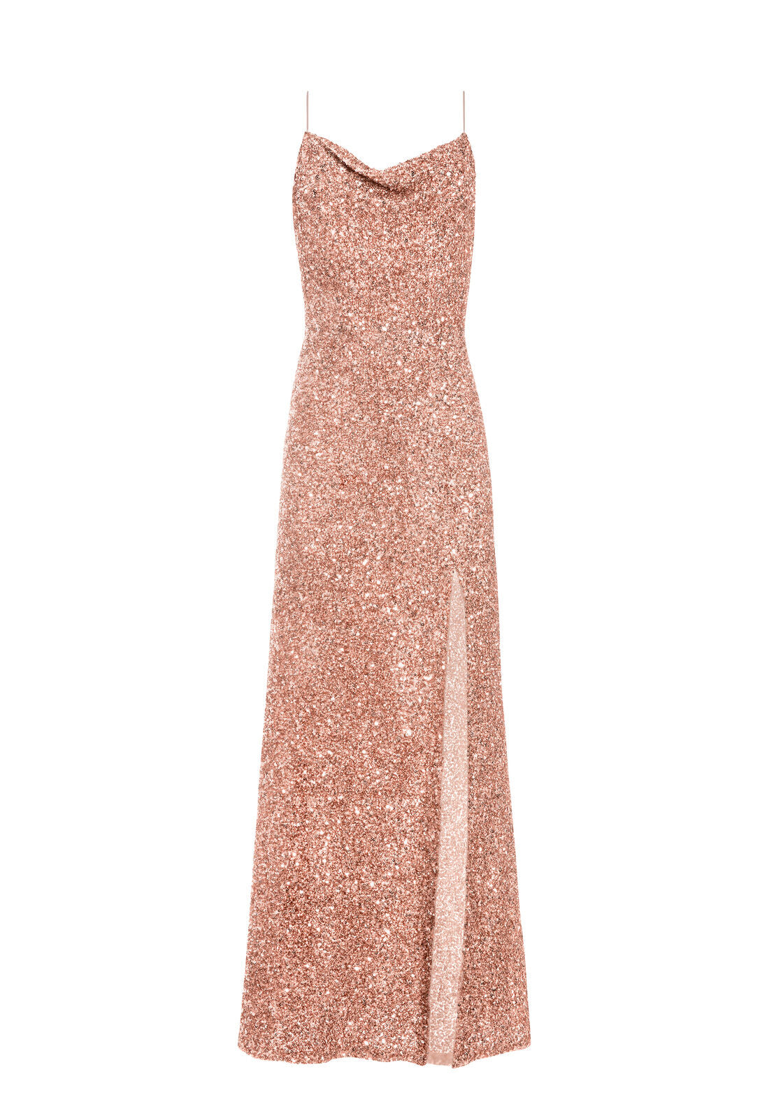 ROBE LONGUE À COL BÉNITIER ET SEQUINS DIANA