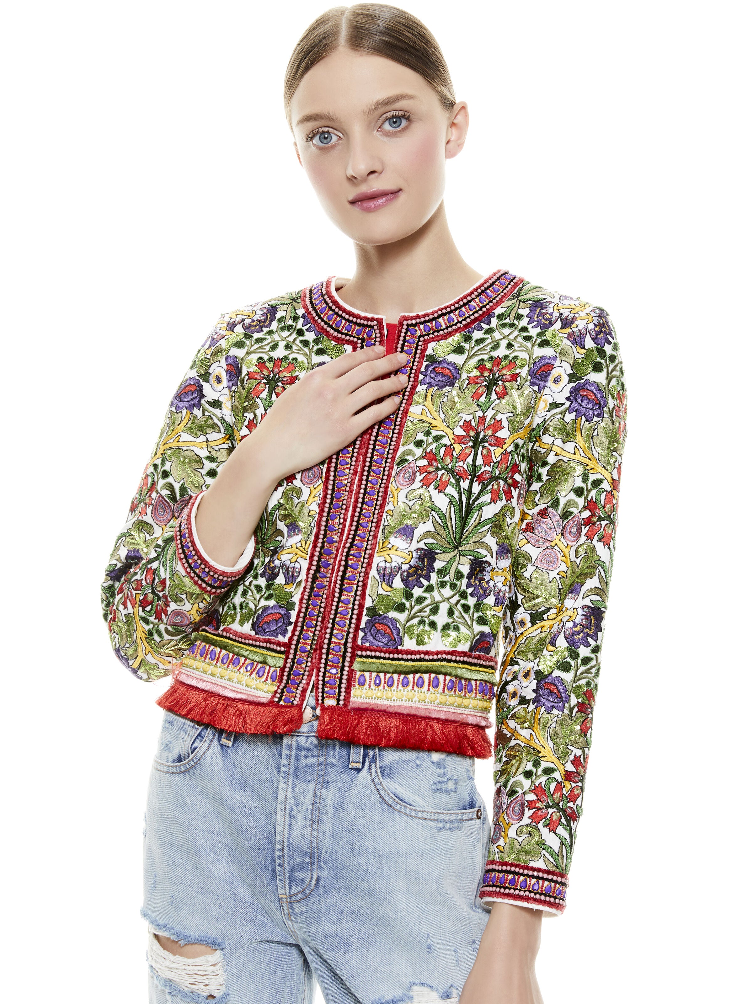BLOUSON BRODÉ FLEURS KIDMAN