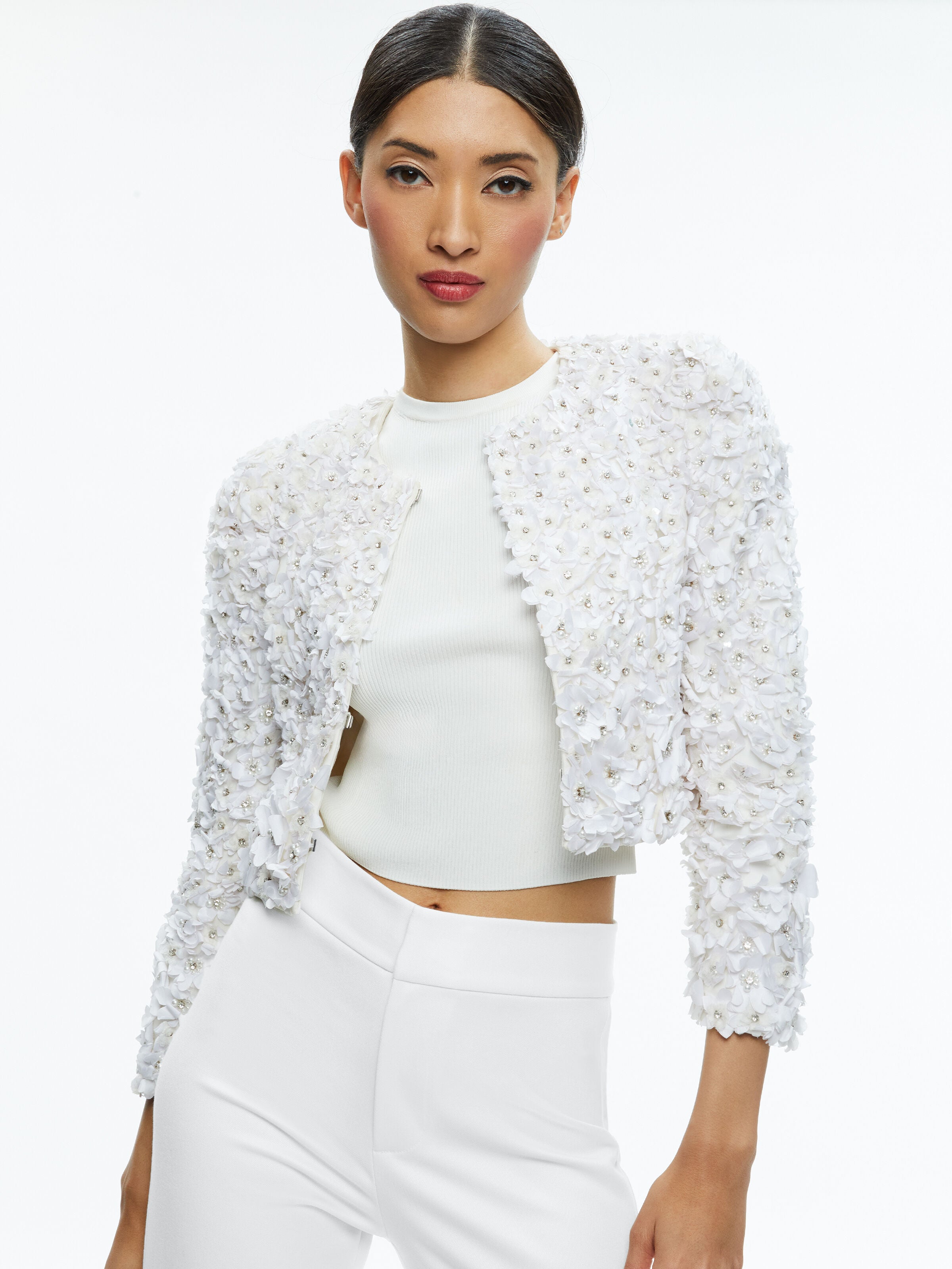LORNA EMBELLISHED CROPPED JACKET