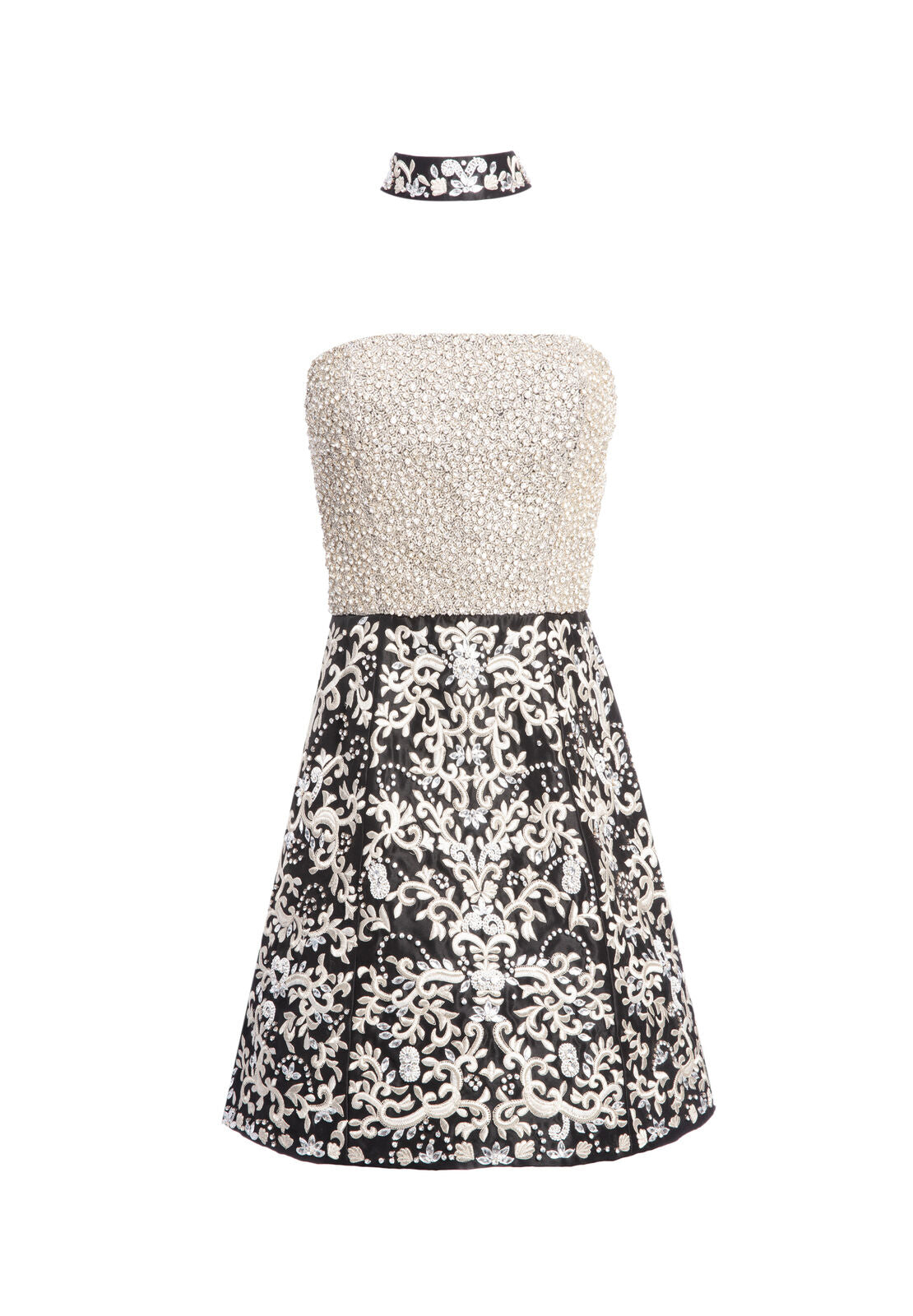 ROBE LONGUE PAIGE AVEC COLLIER RAS DU COU