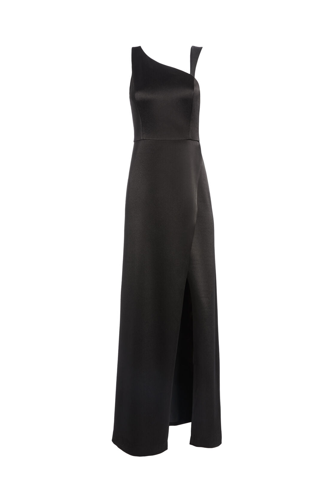 PAMELA LEATHER COMBO SLIT GOWN