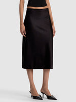 MAEVE WOOL SLIP SKIRT - BLACK