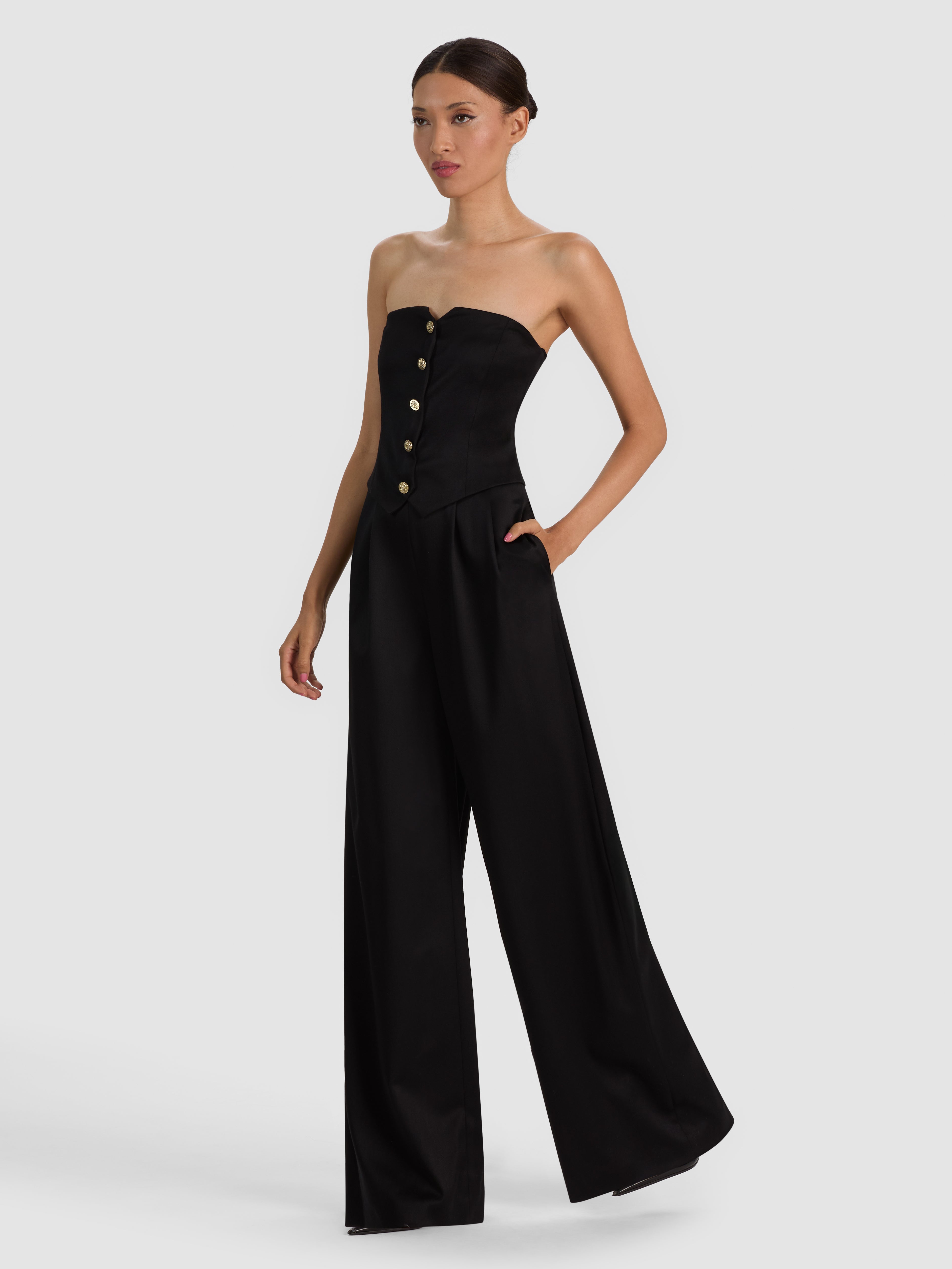 KELCEY STRAPLESS WOOL JUMPSUIT