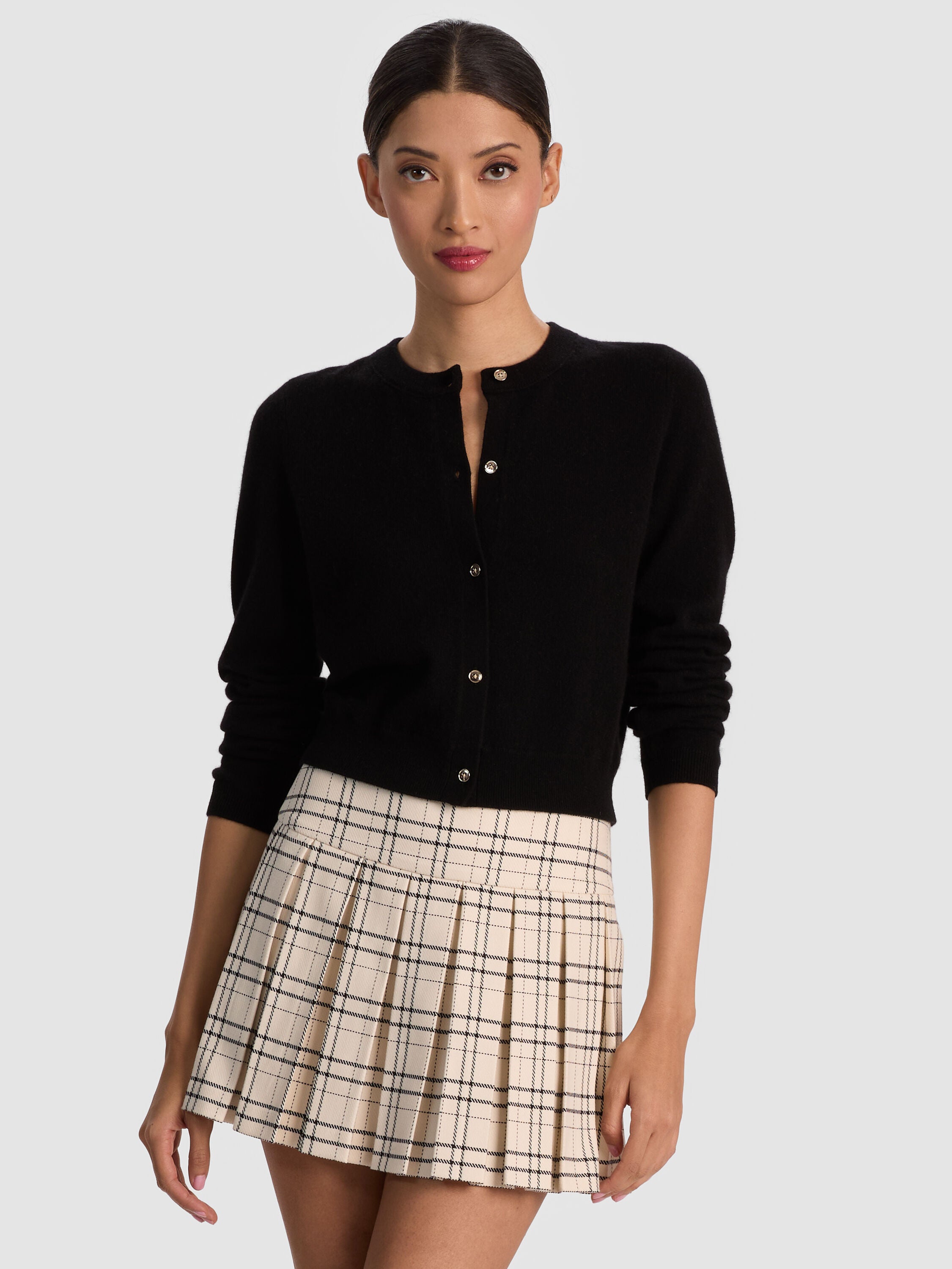DOLLIE CASHMERE CARDIGAN in Black | ALICE + OLIVIA