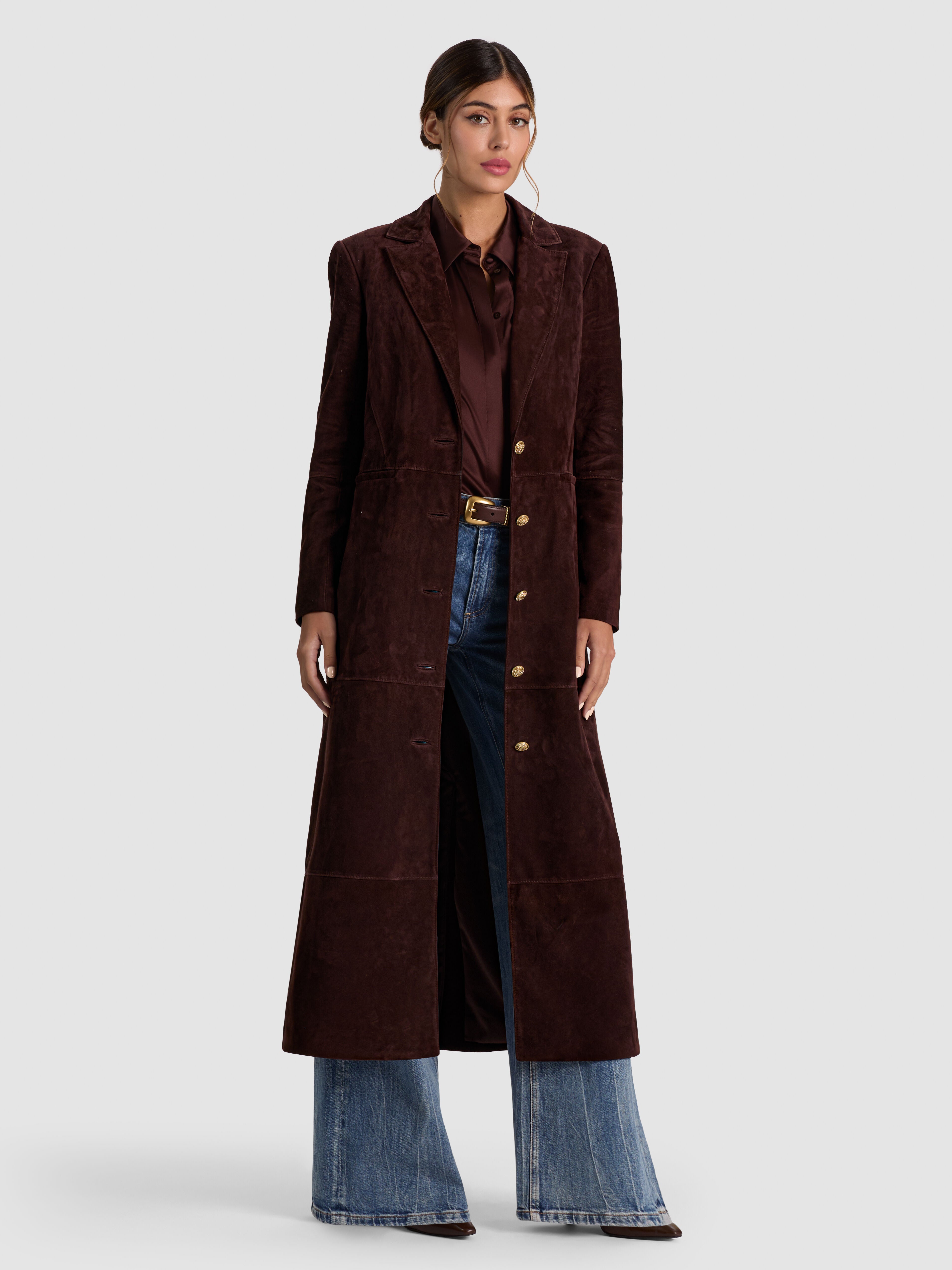 IRVIN SUEDE SLIM MAXI BLAZER