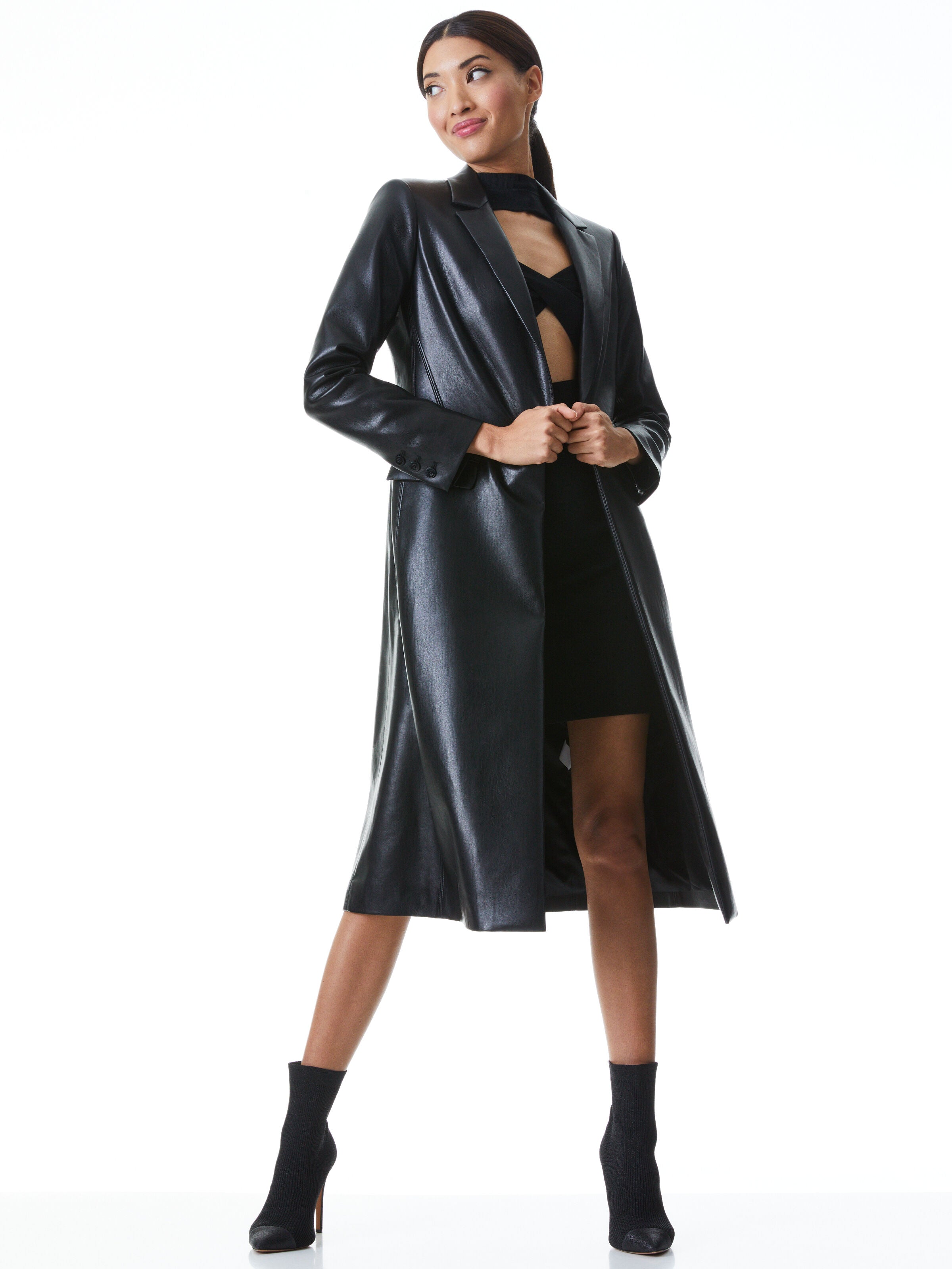 BLAZER LONG EN CUIR VÉGÉTALIEN MACEY