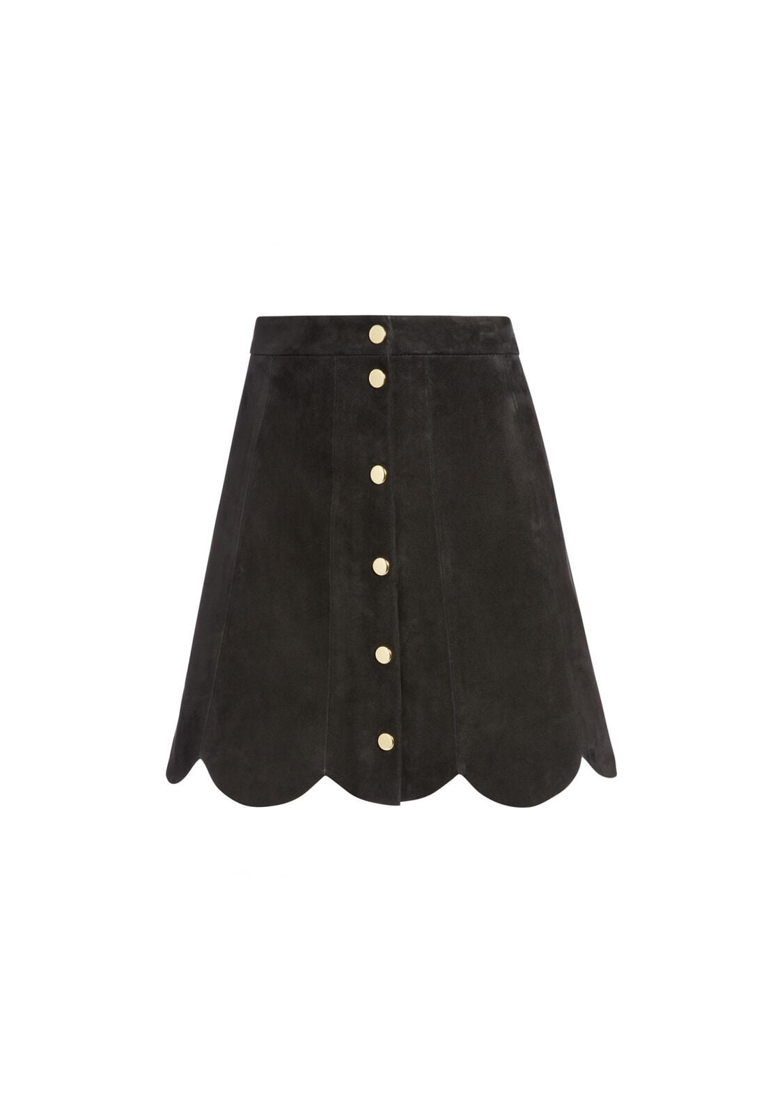 RUDIE SUEDE SCALLOP MINI SKIRT
